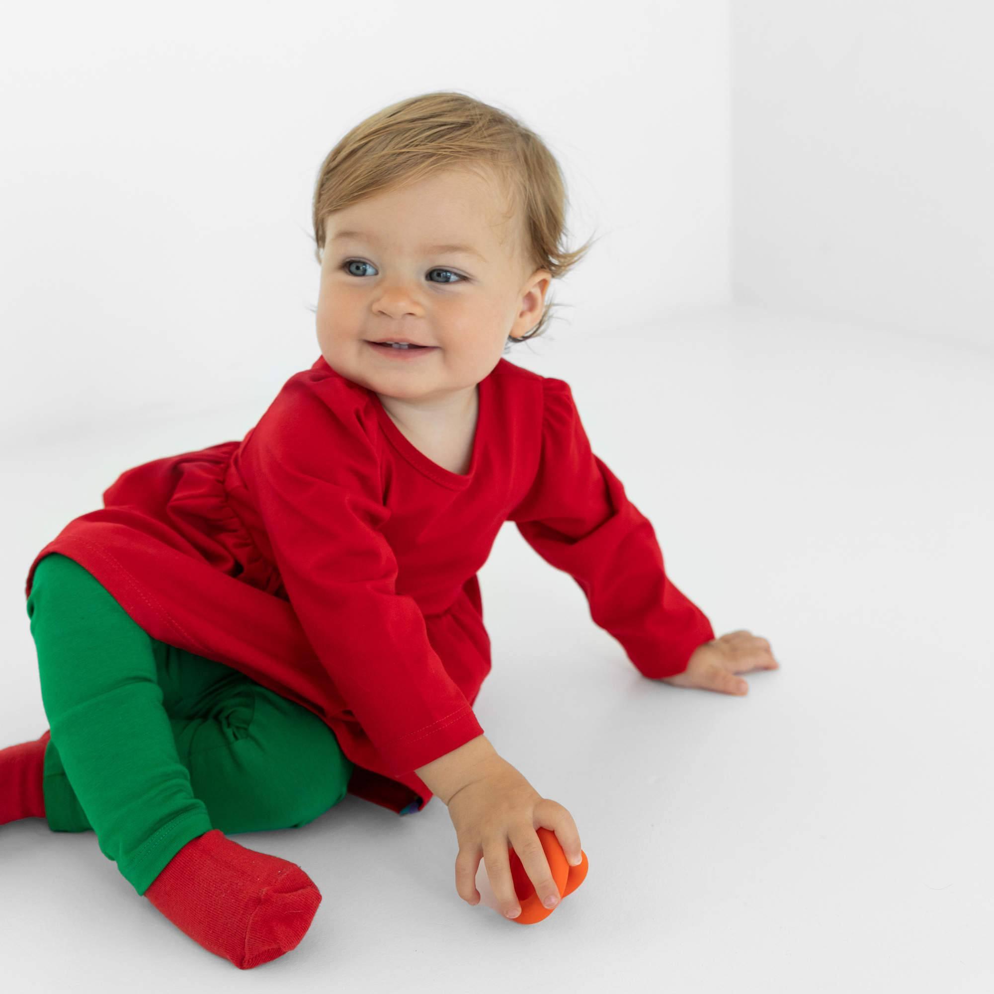 Red long sleeve bodysuit dress