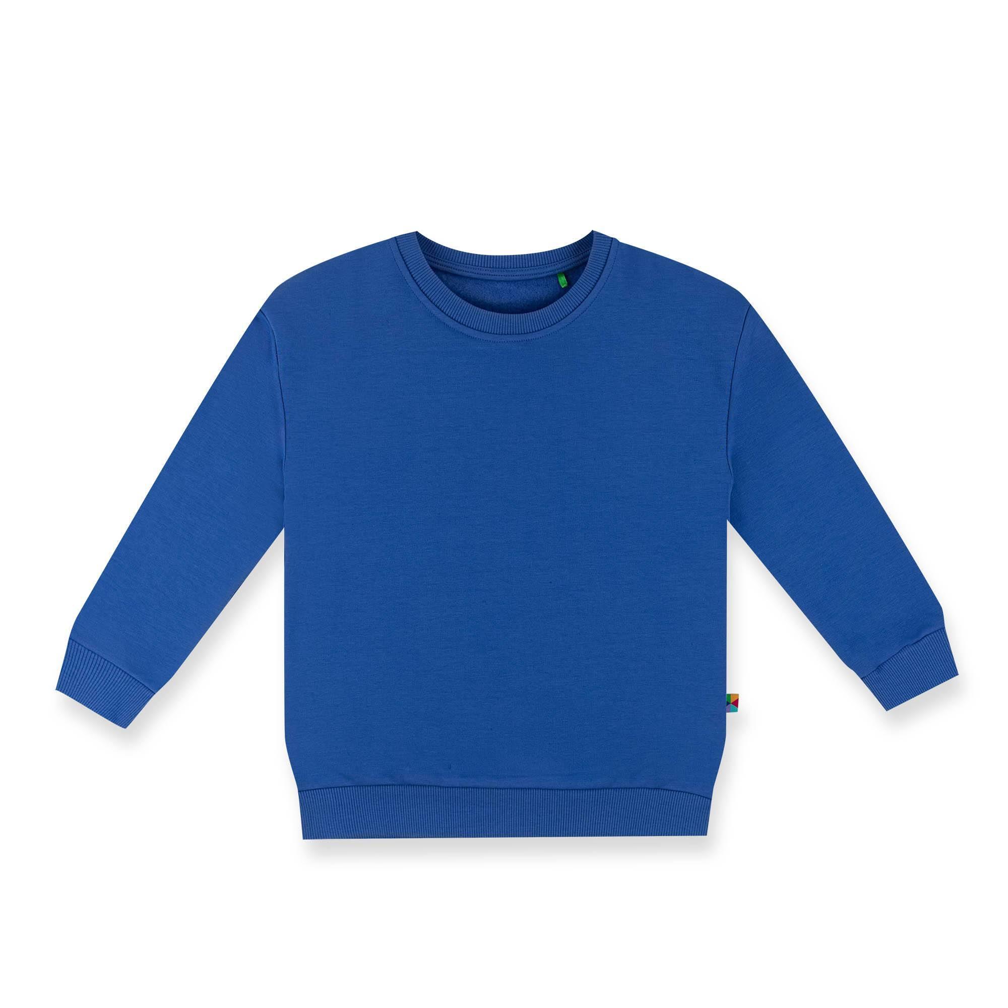 Blue fleece-lined sweatshirt