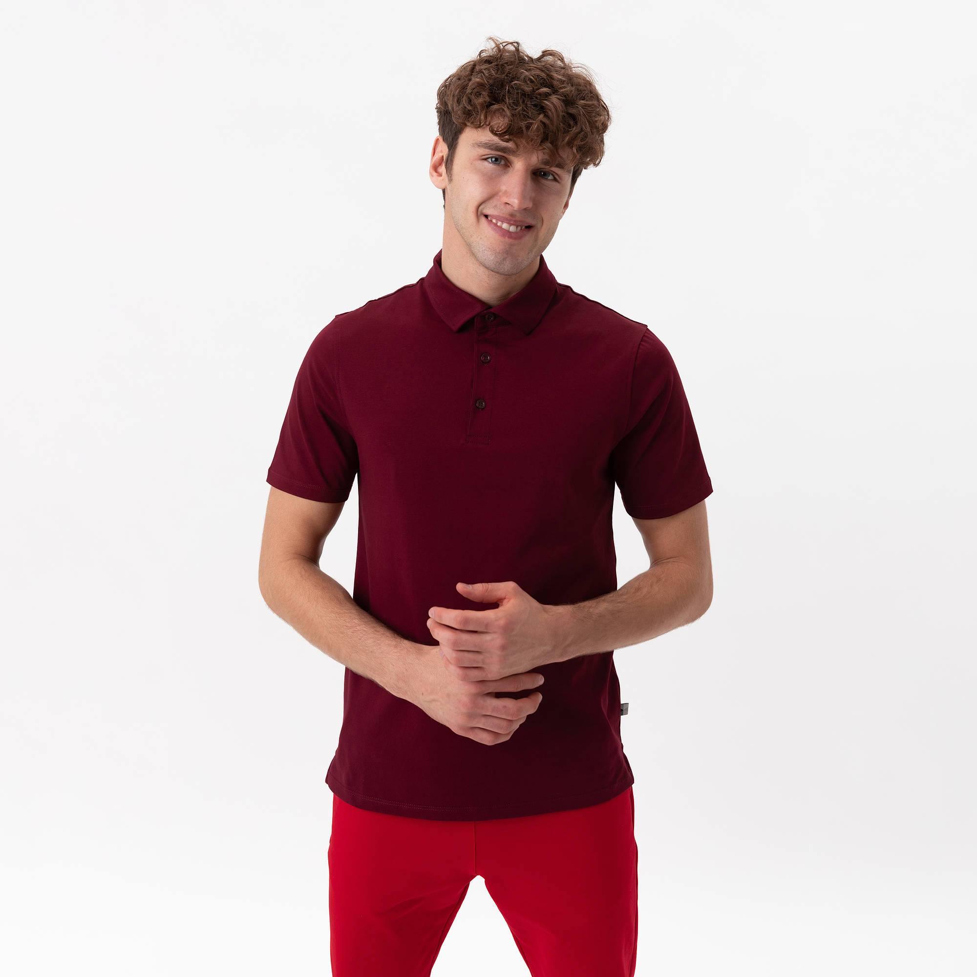 Burgundy polo shirt Men