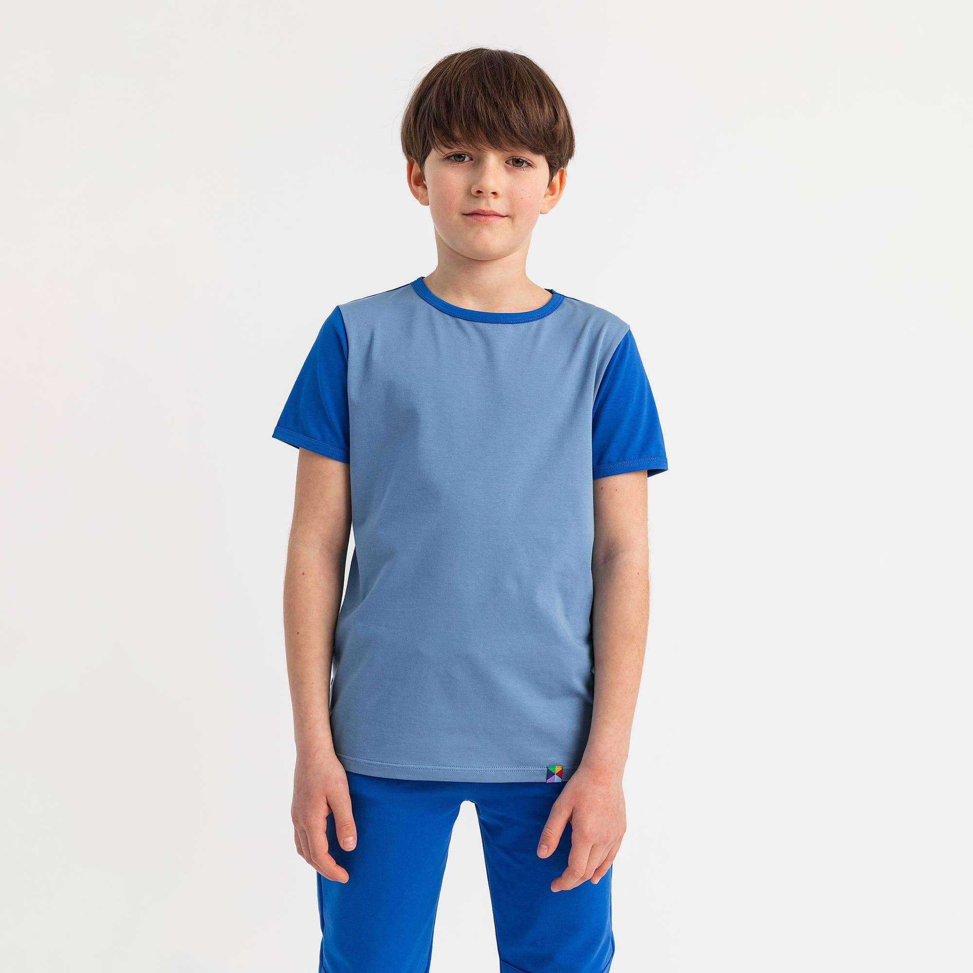 Sky blue - blue two-tone shirt Junior