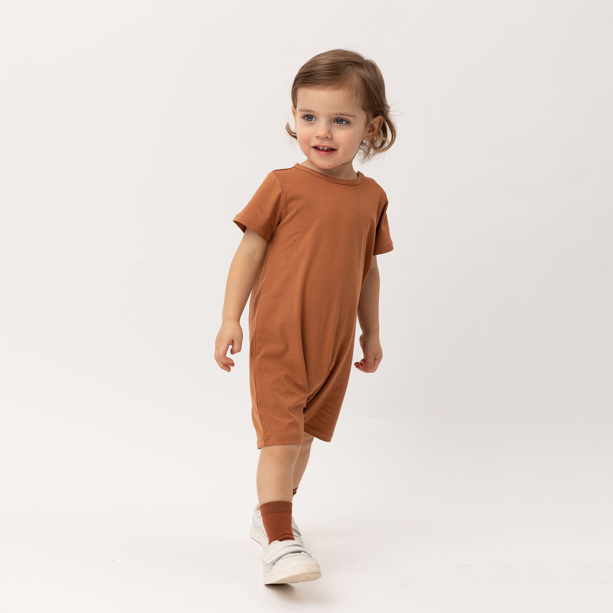 Caramel short sleeve romper