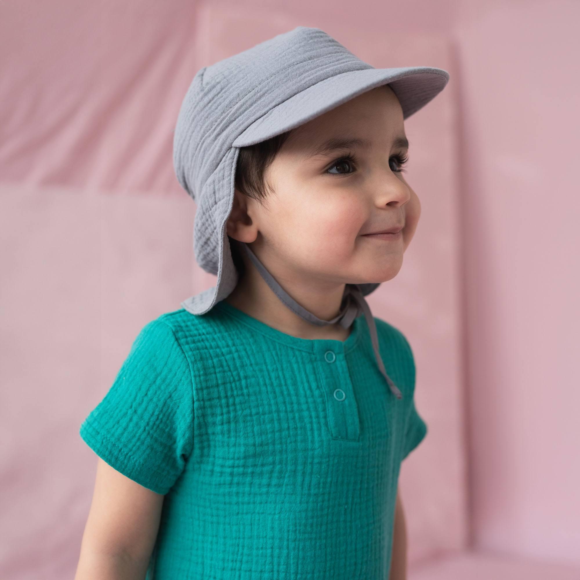 Grey muslin sun hat Baby