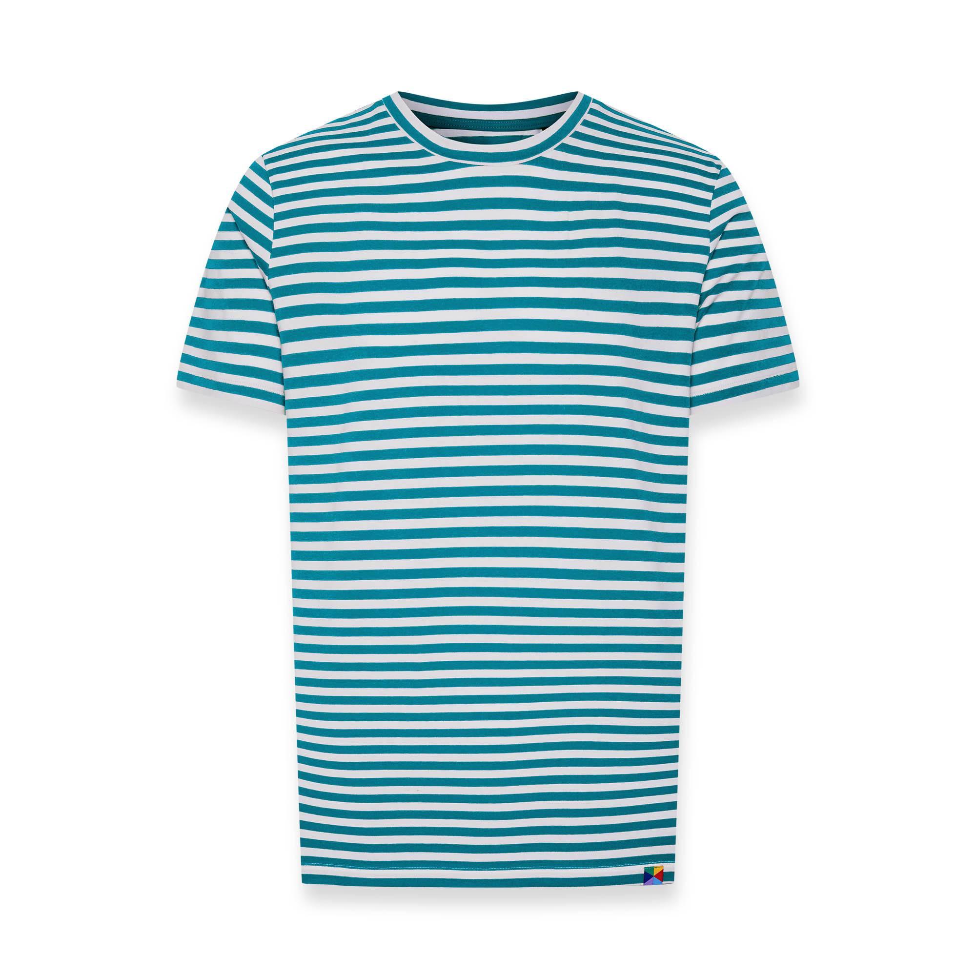 Turquoise stripes T-shirt Men