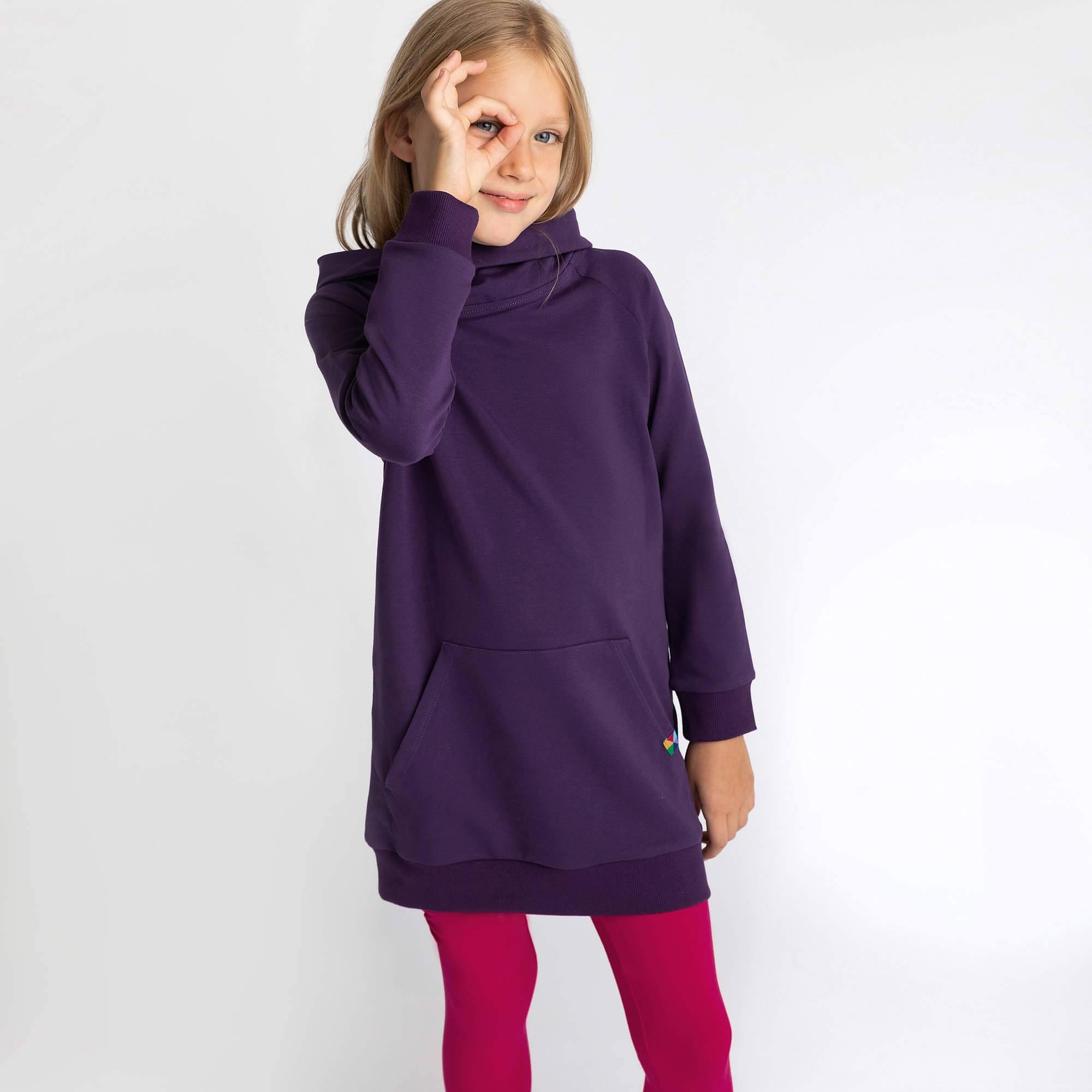 Violet long funnel neck pullover sweatshirt