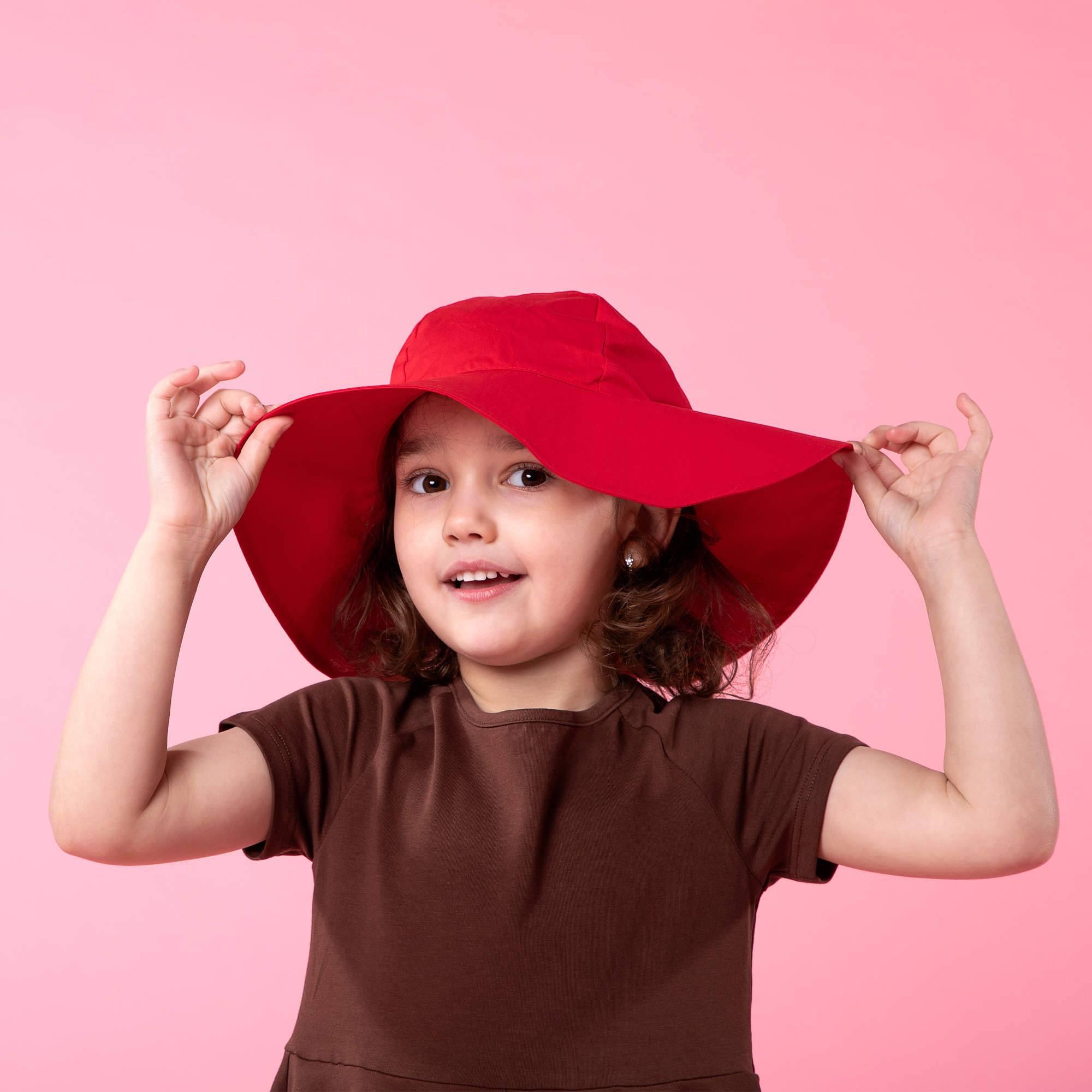 Red brimmed hat