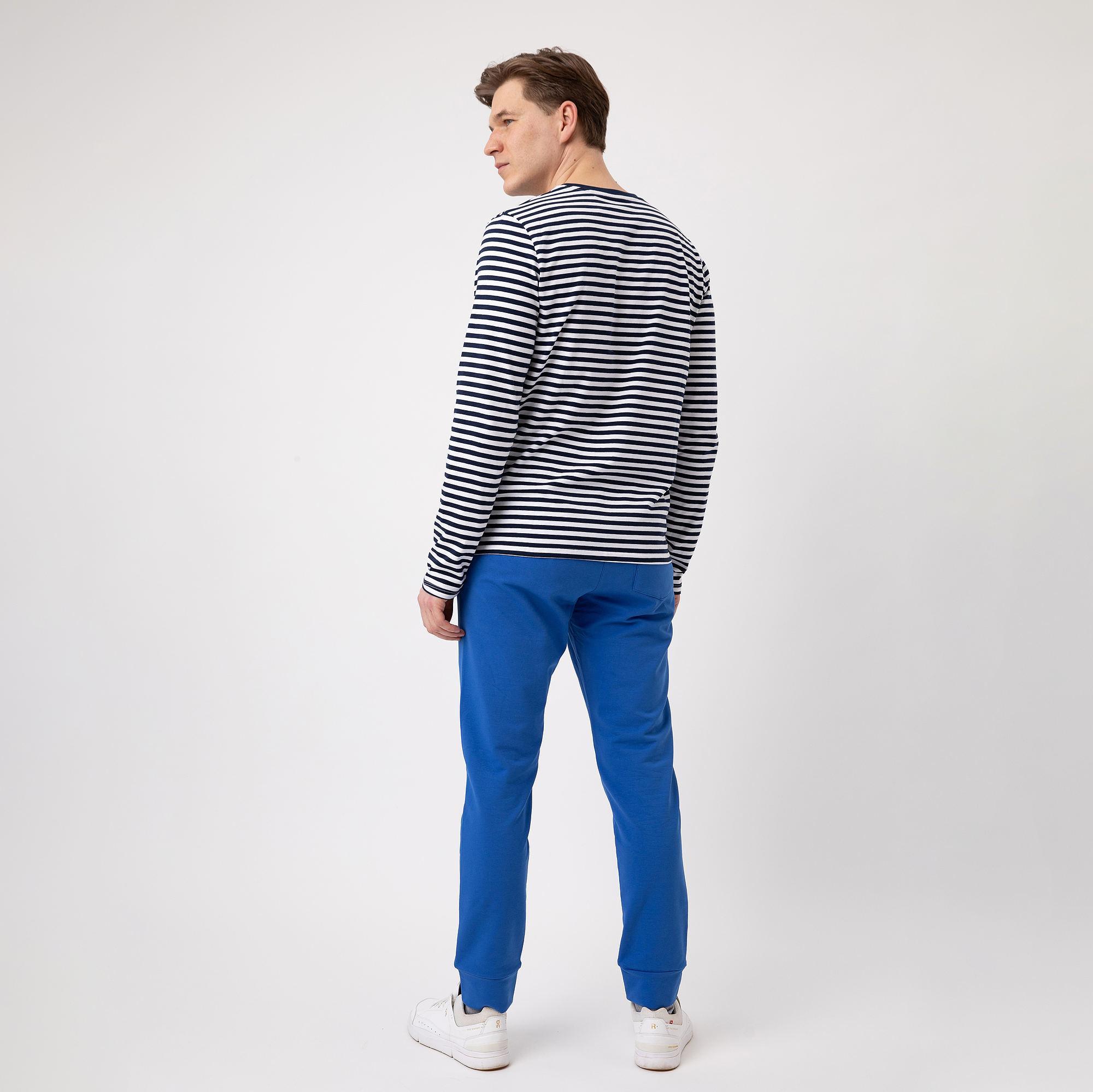 Navy blue stripes striped long sleeve shirt Men