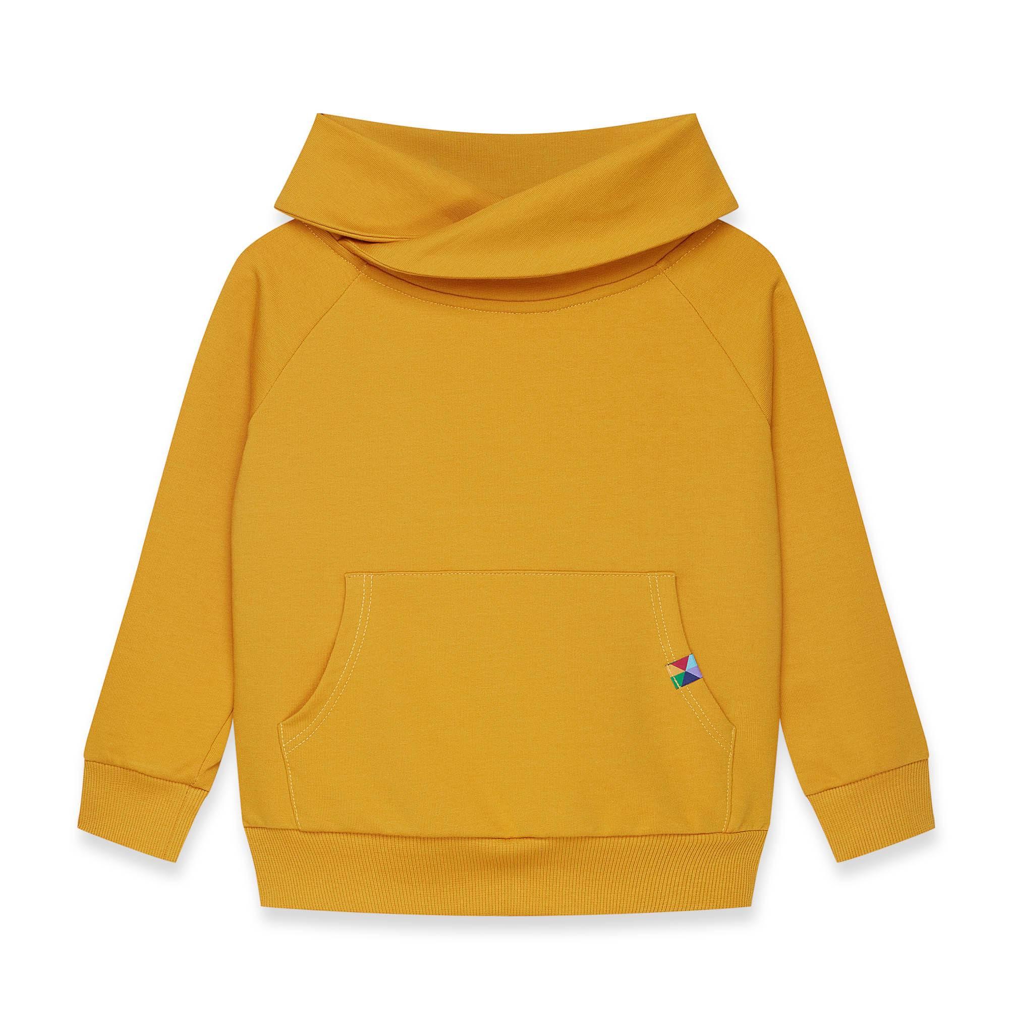 Mustard funnel neck pullover sweatshirt