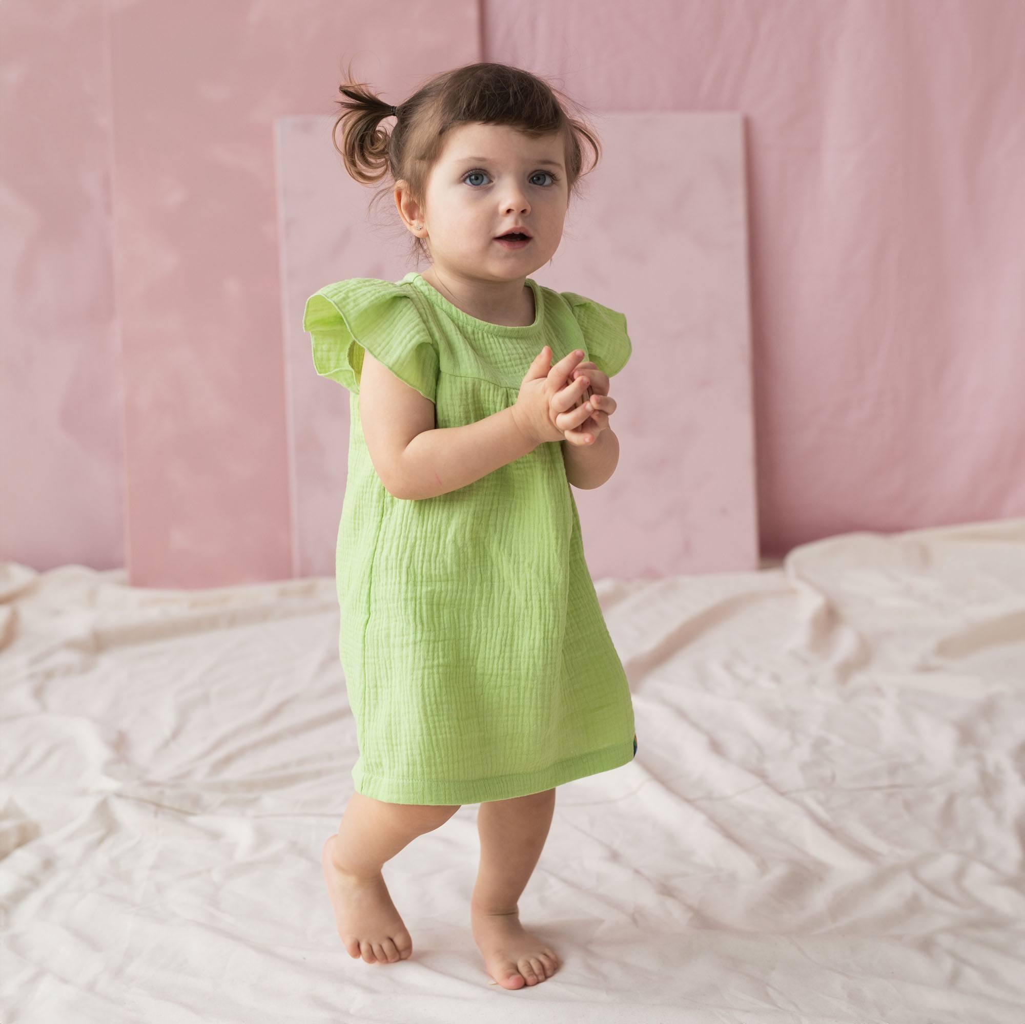 Lime muslin dress Baby