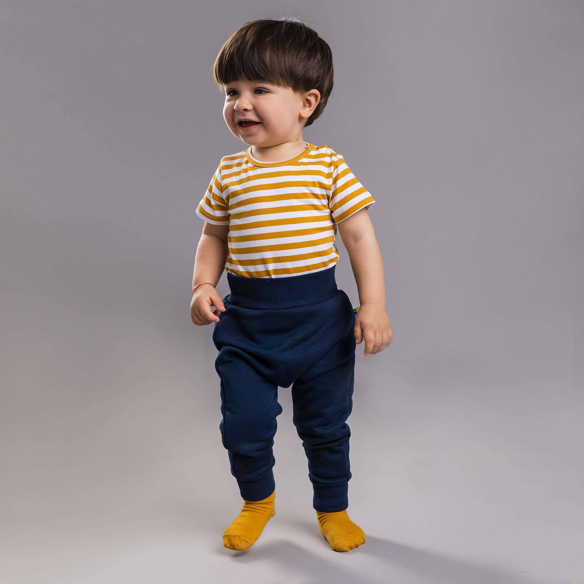 Mustard stripes short sleeve bodysuit