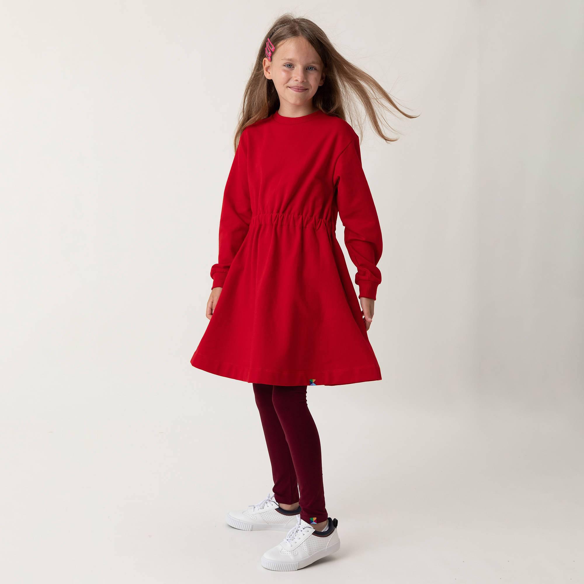 Red fleece longsleeve dress