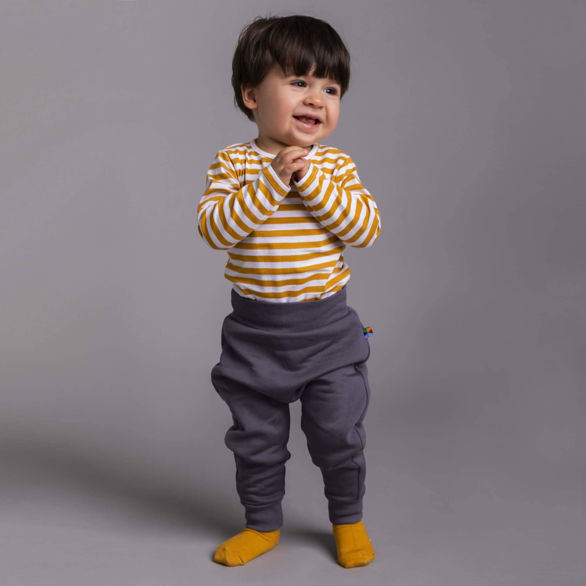 Graphite fleece-lined joggers Baby