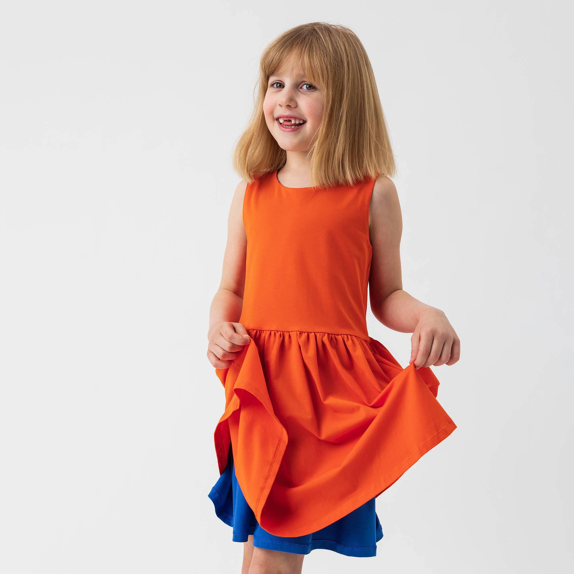 Orange - blue reversible dress