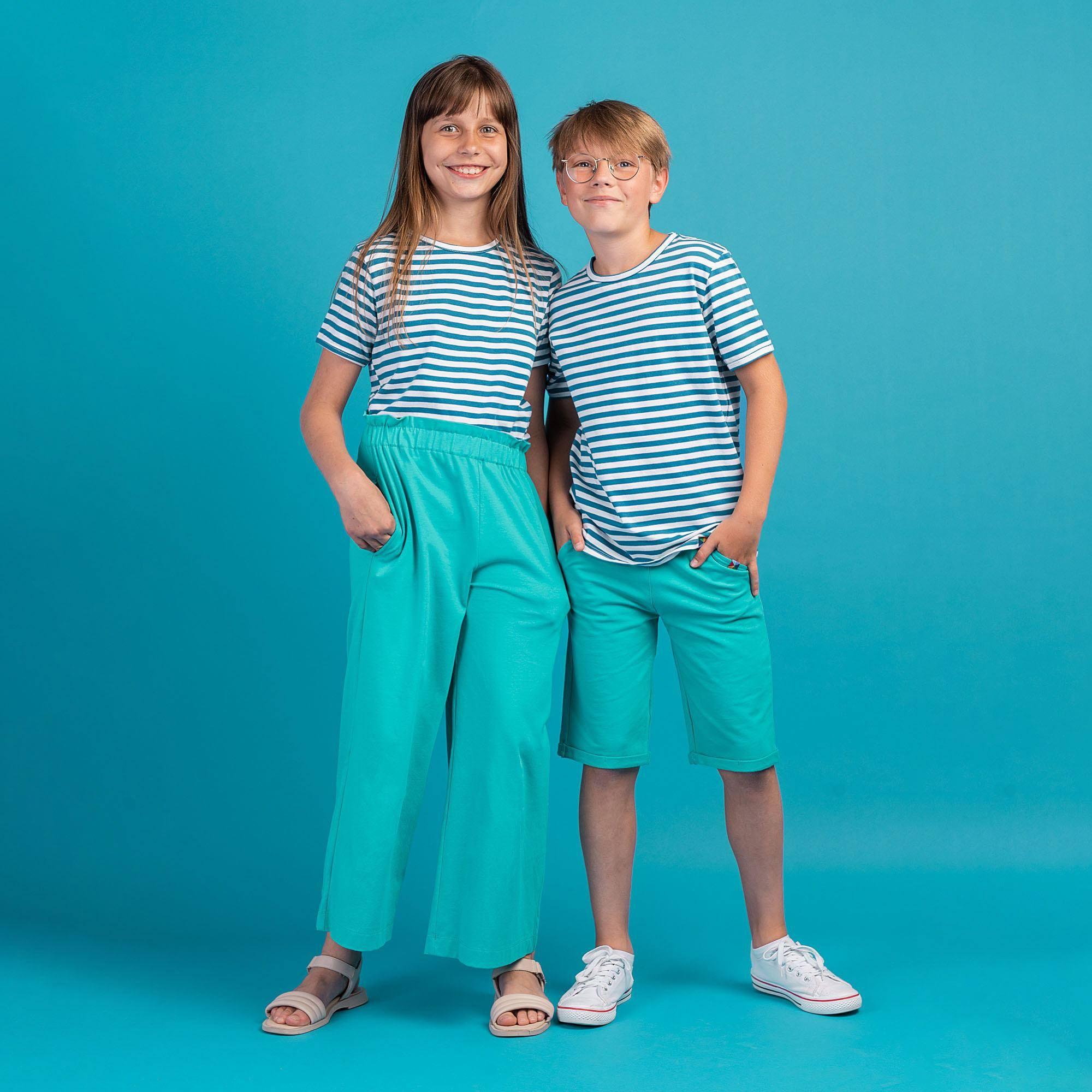 Turquoise stripes T-shirt Junior