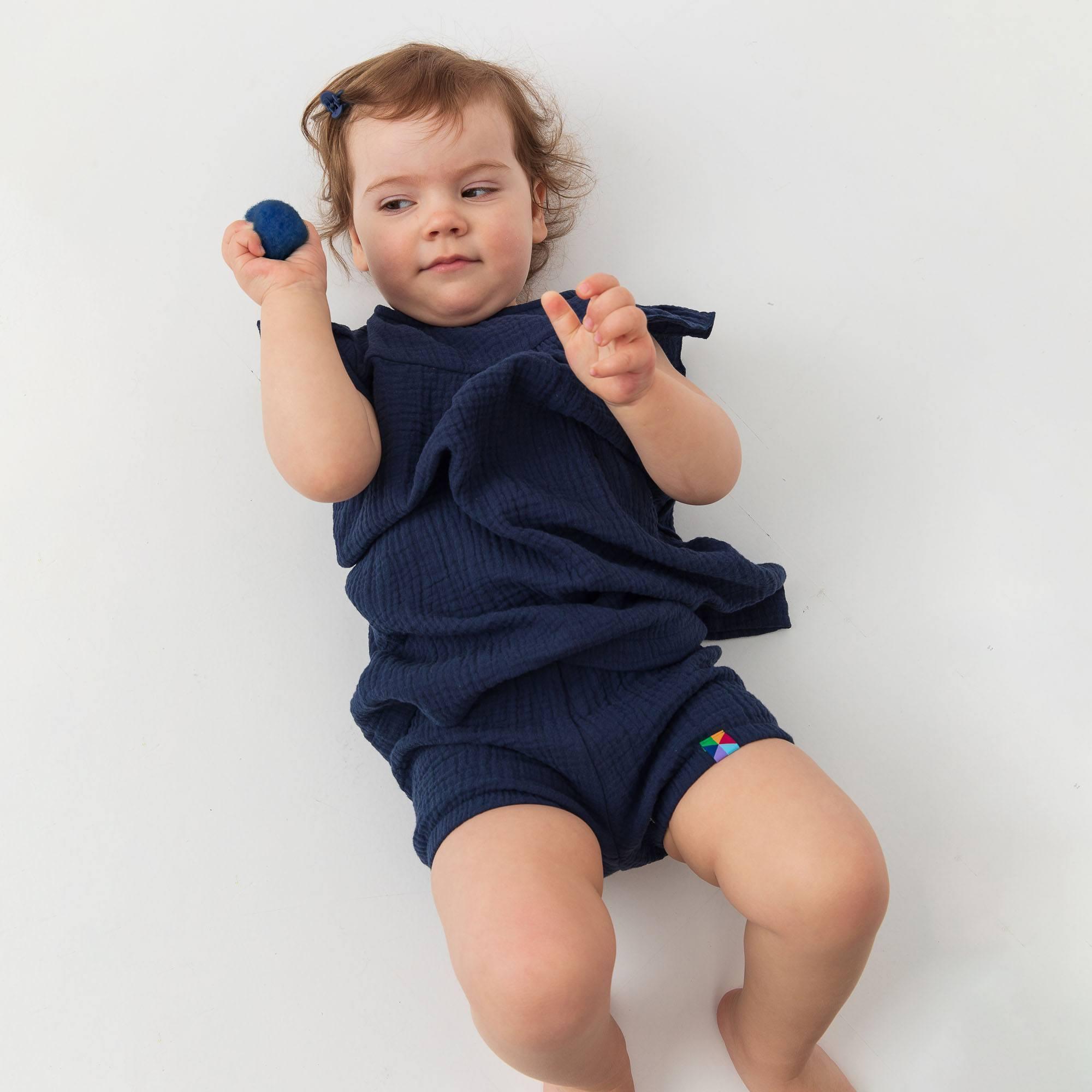 Navy blue muslin dress Baby