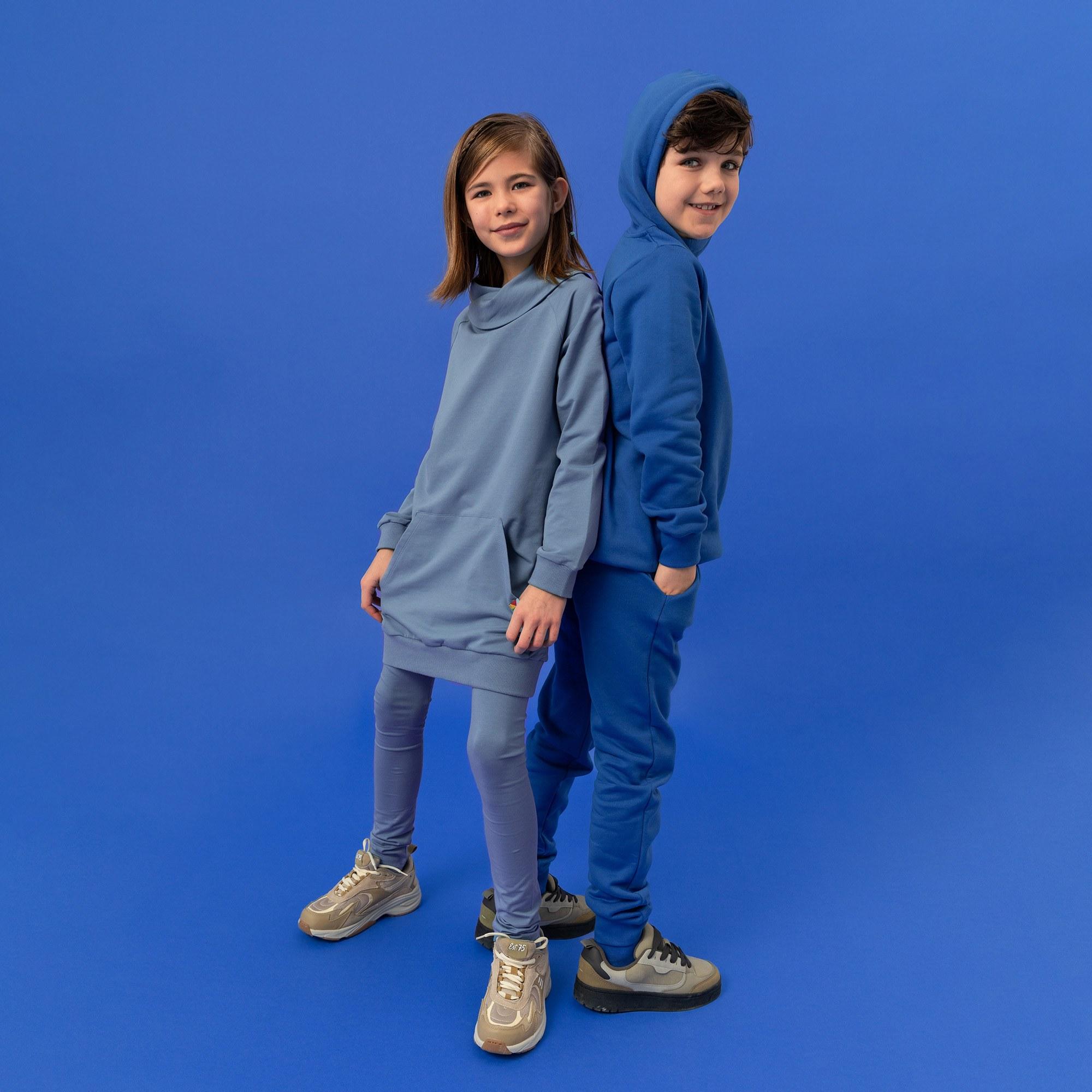 Blue fleece-lined joggers kids