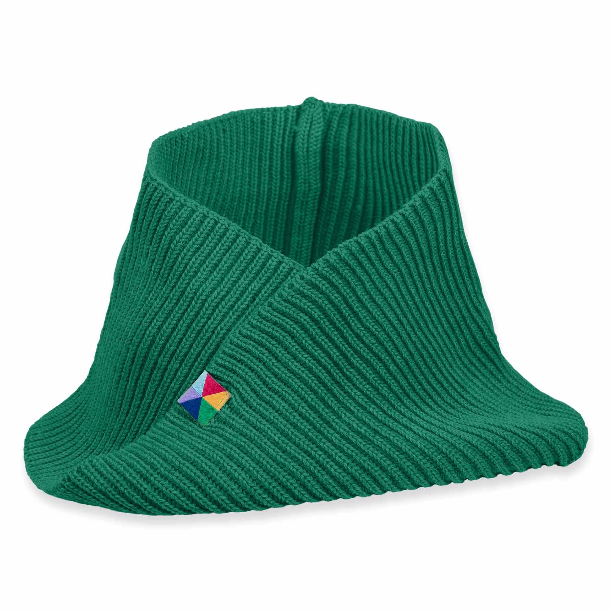 Green merino wool neck warmer kids