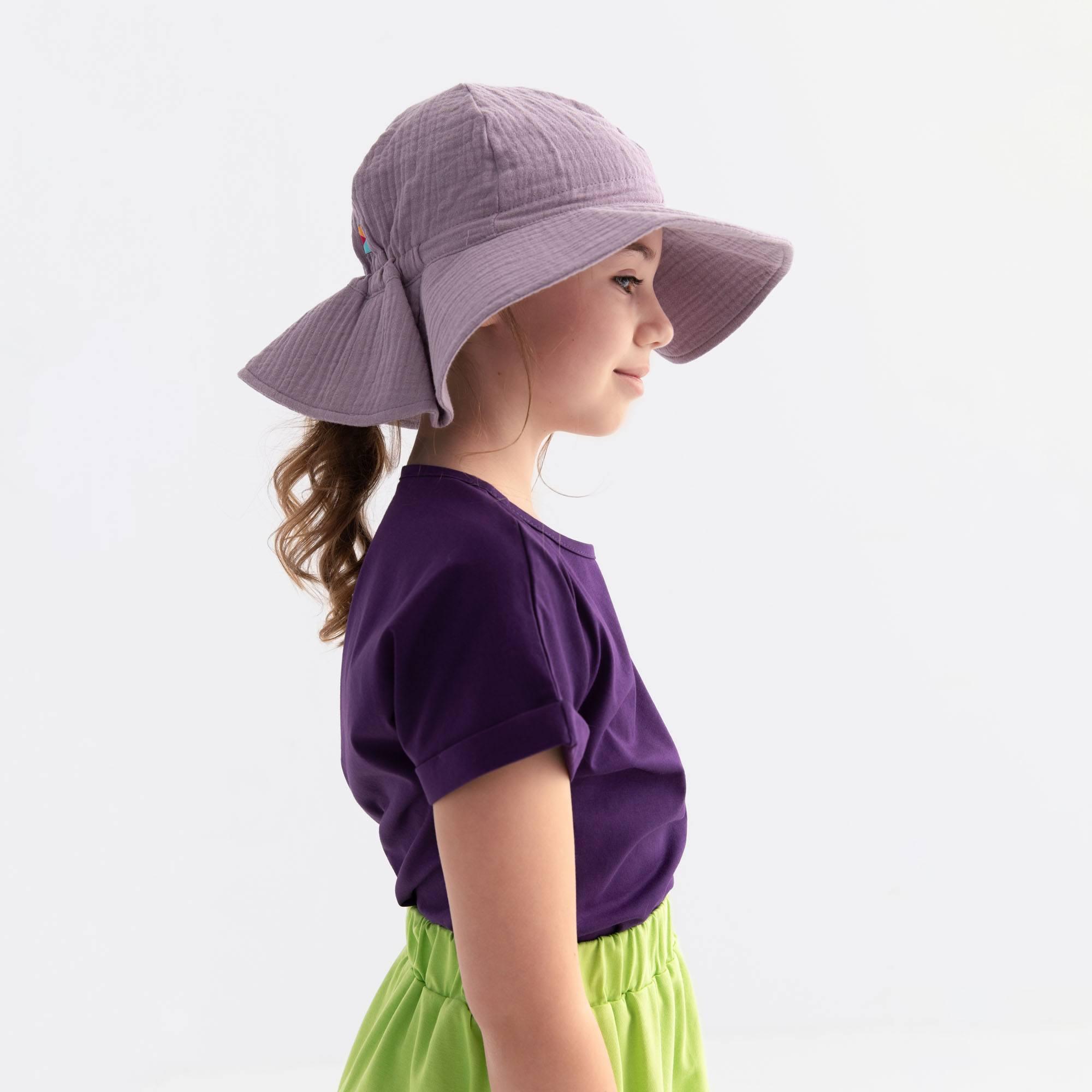 Heather muslin brimmed hat