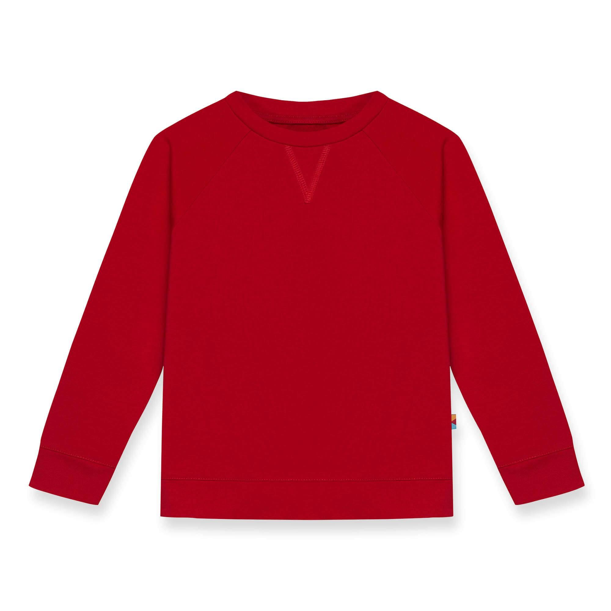 Red pullover sweatshirt