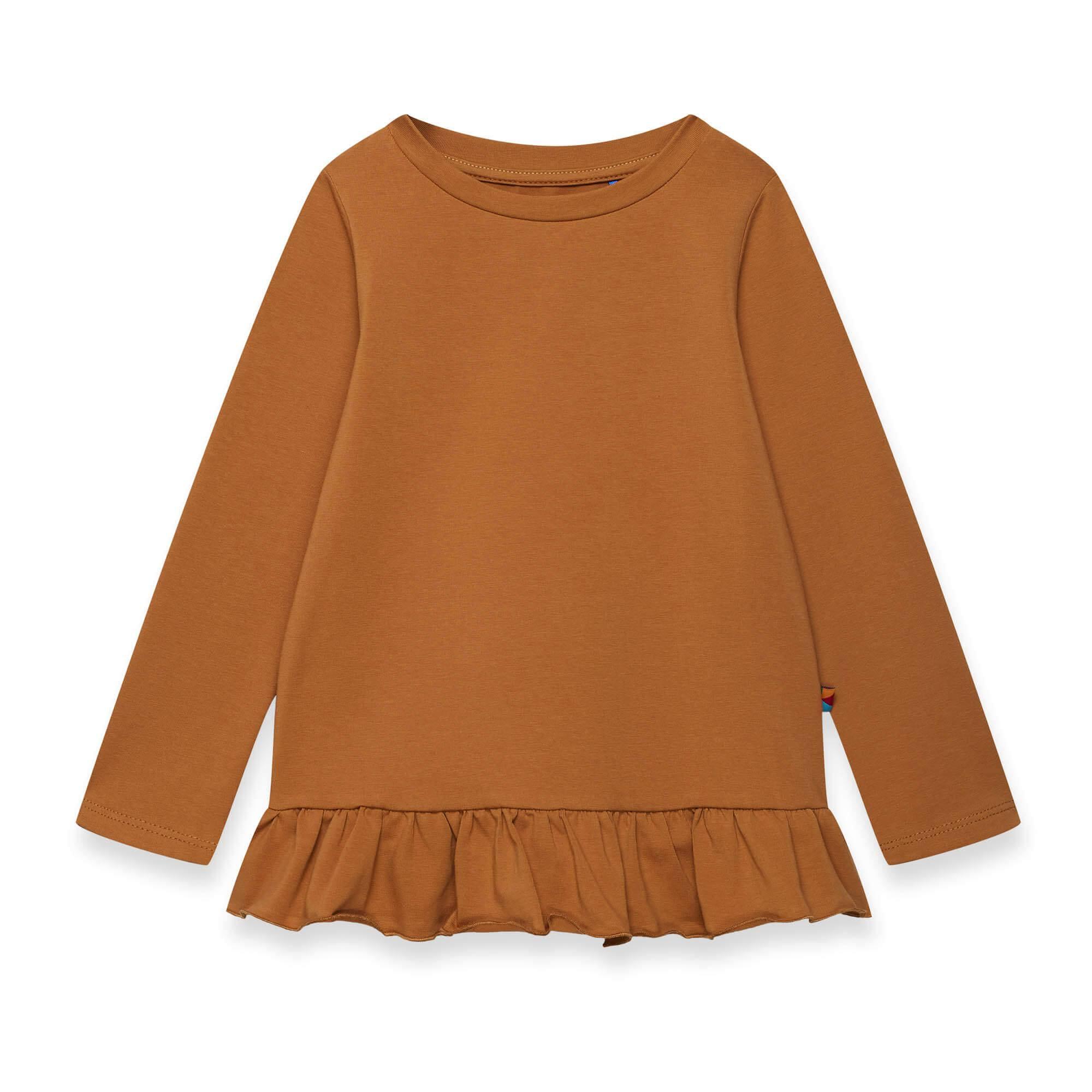 Caramel frill blouse