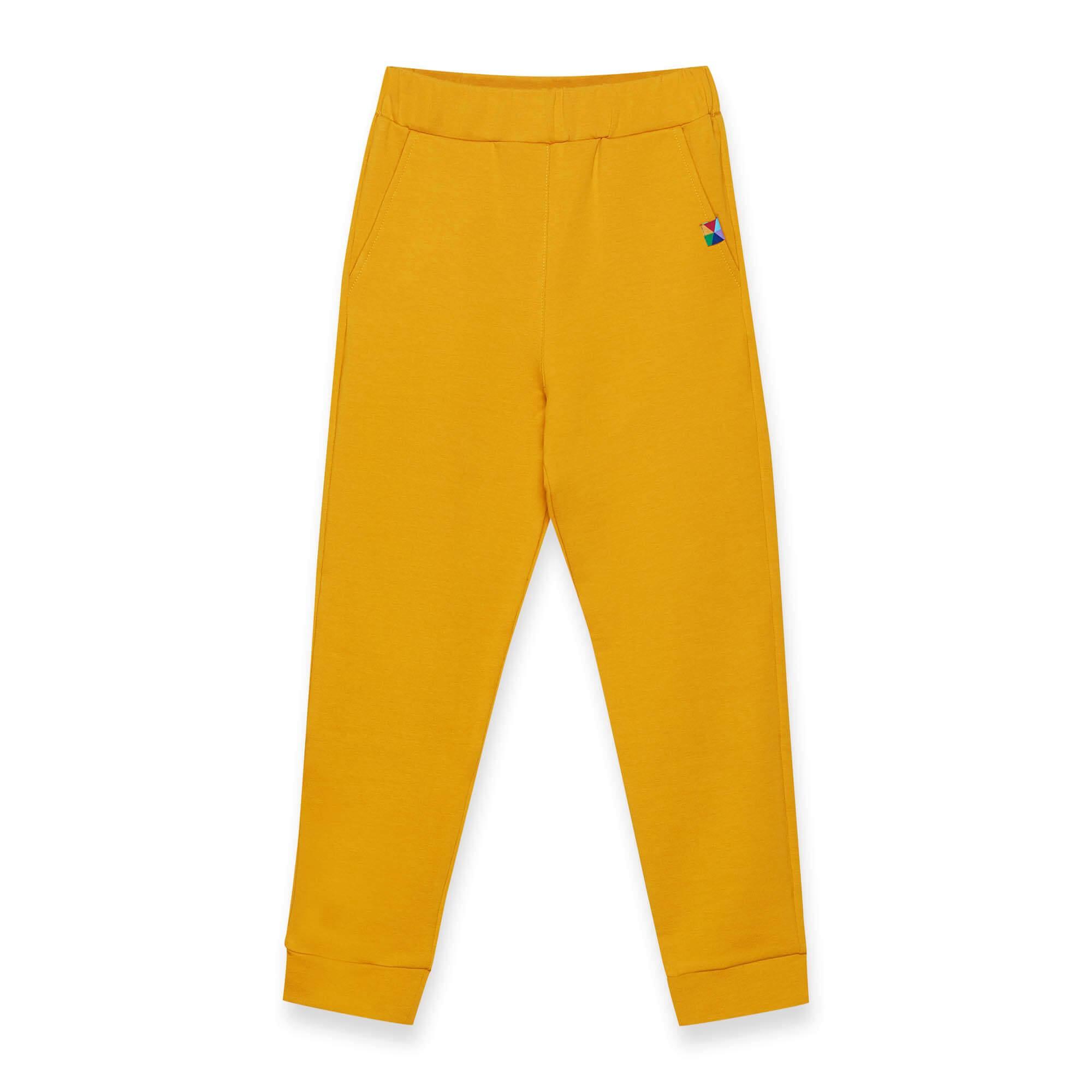 Mustard joggers with a back pocket