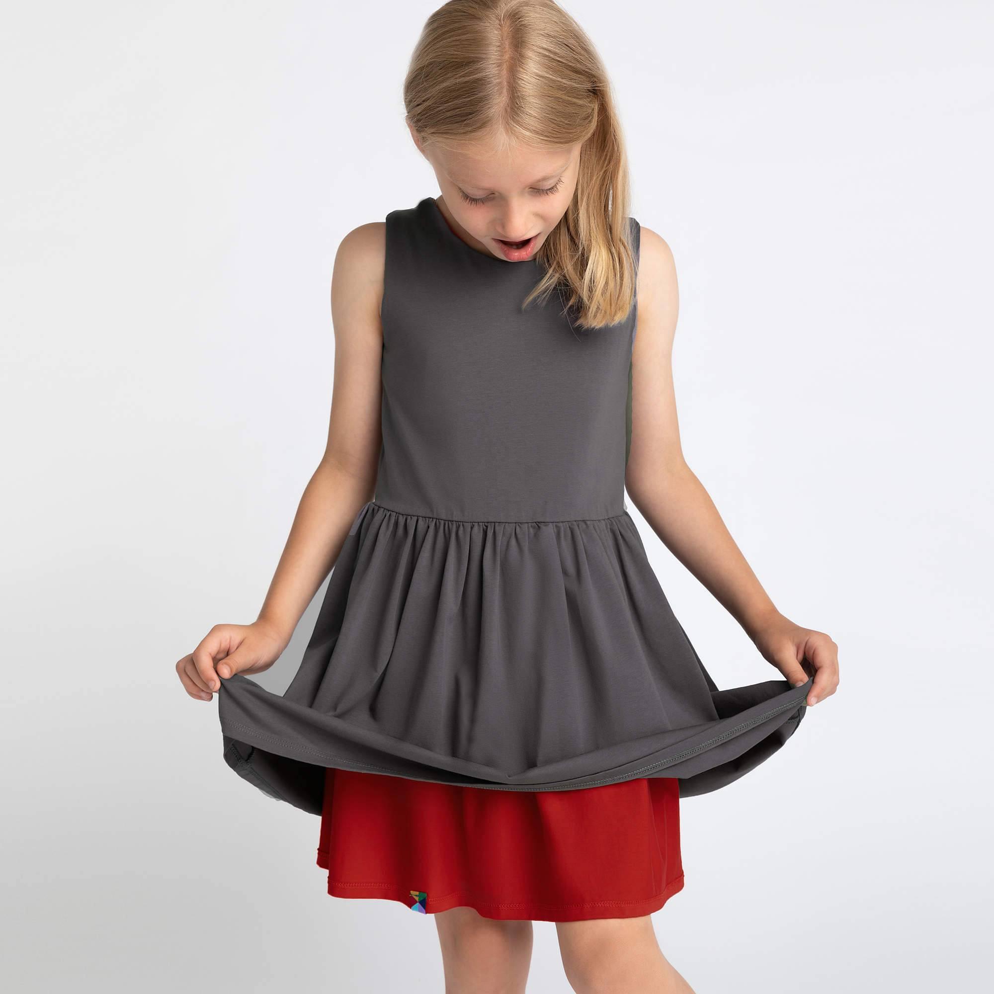 Red - graphite reversible dress