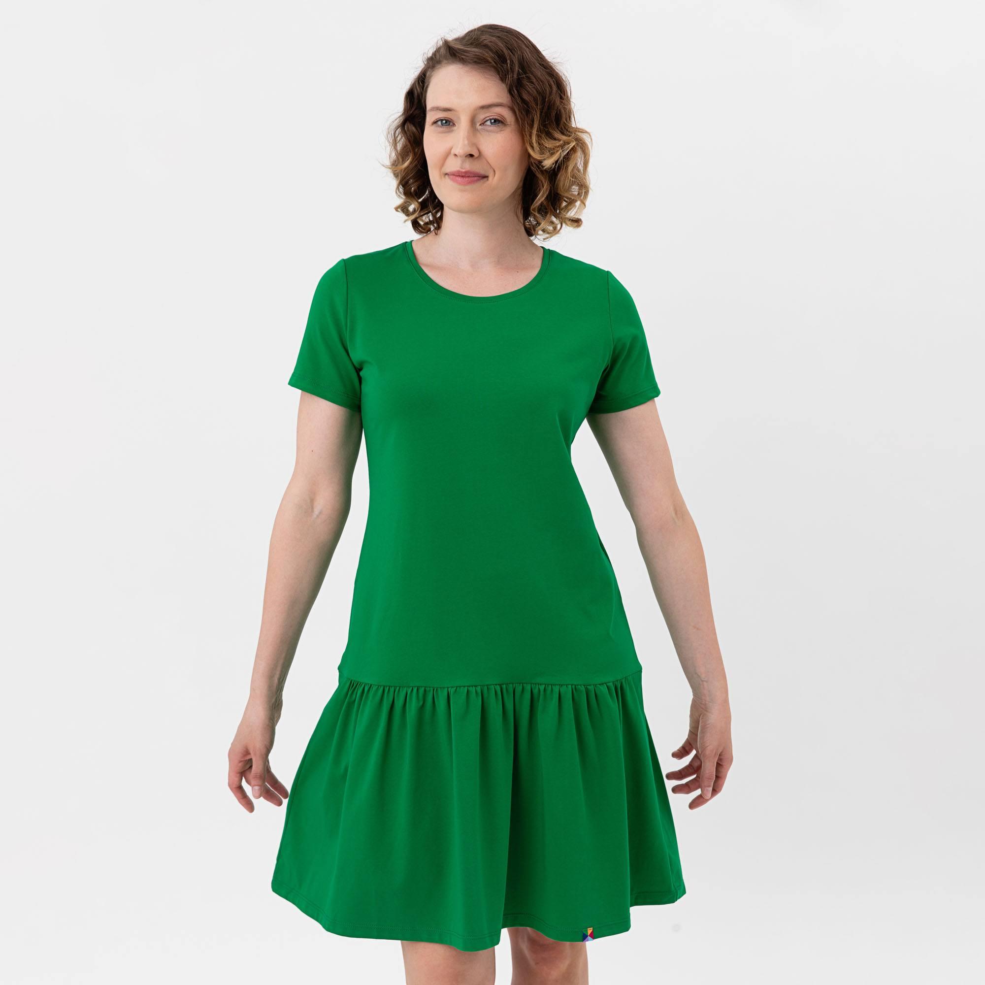 Green frill dress Women