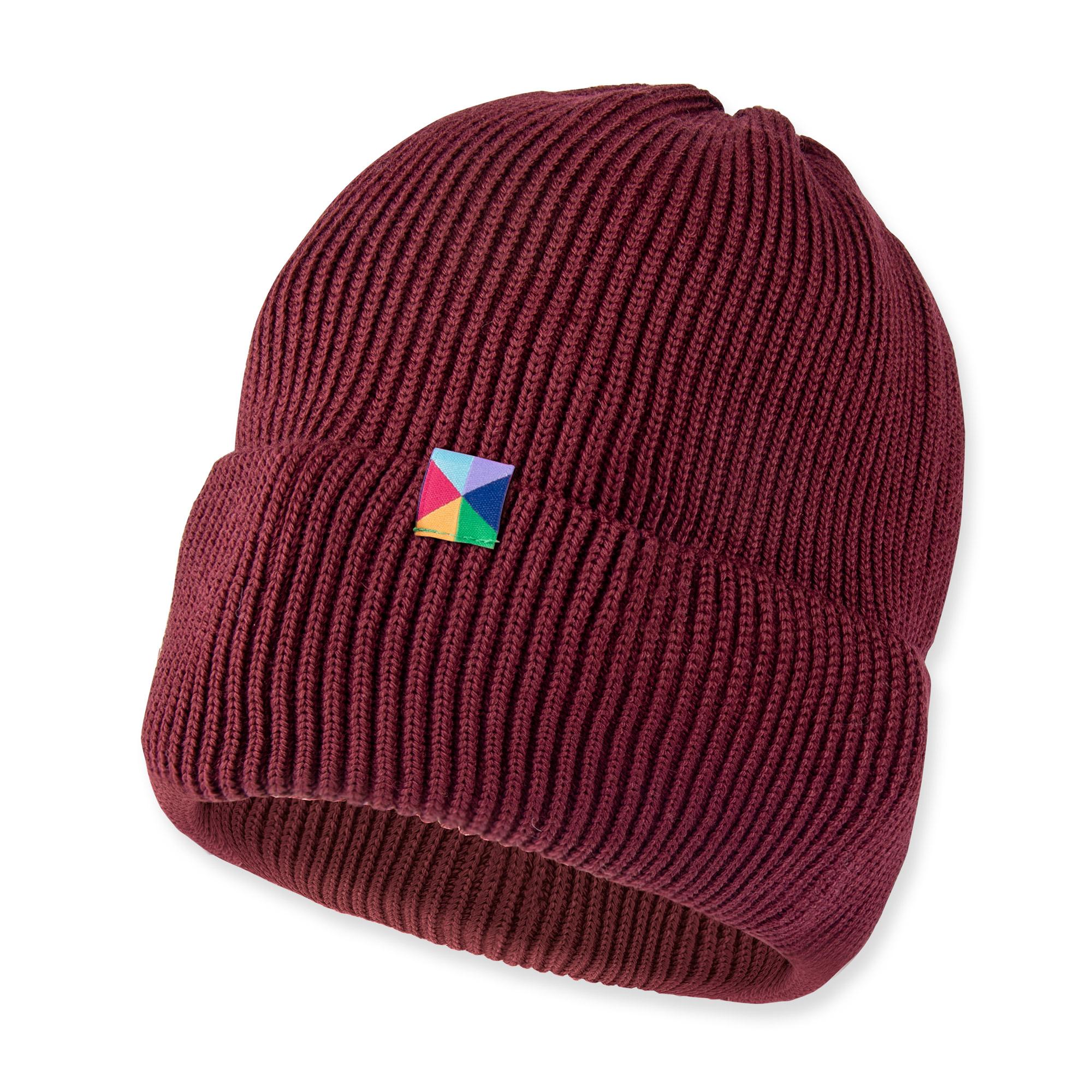 Burgundy merino wool hat kids