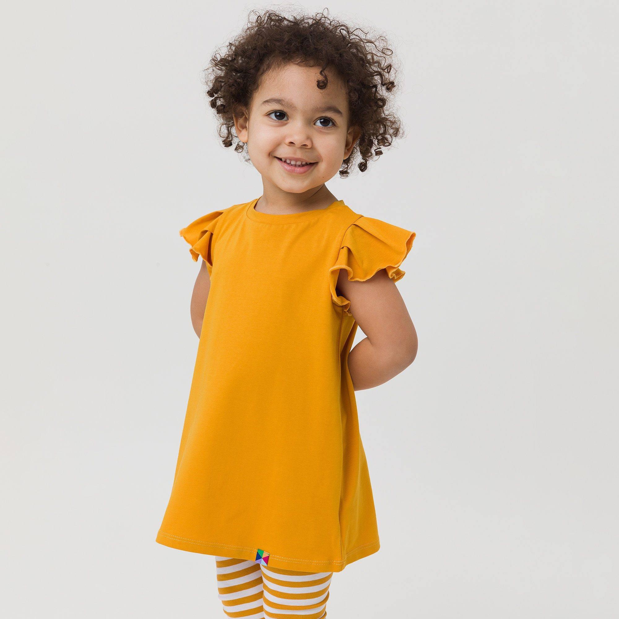 Mustard short butterfly sleeve tunic