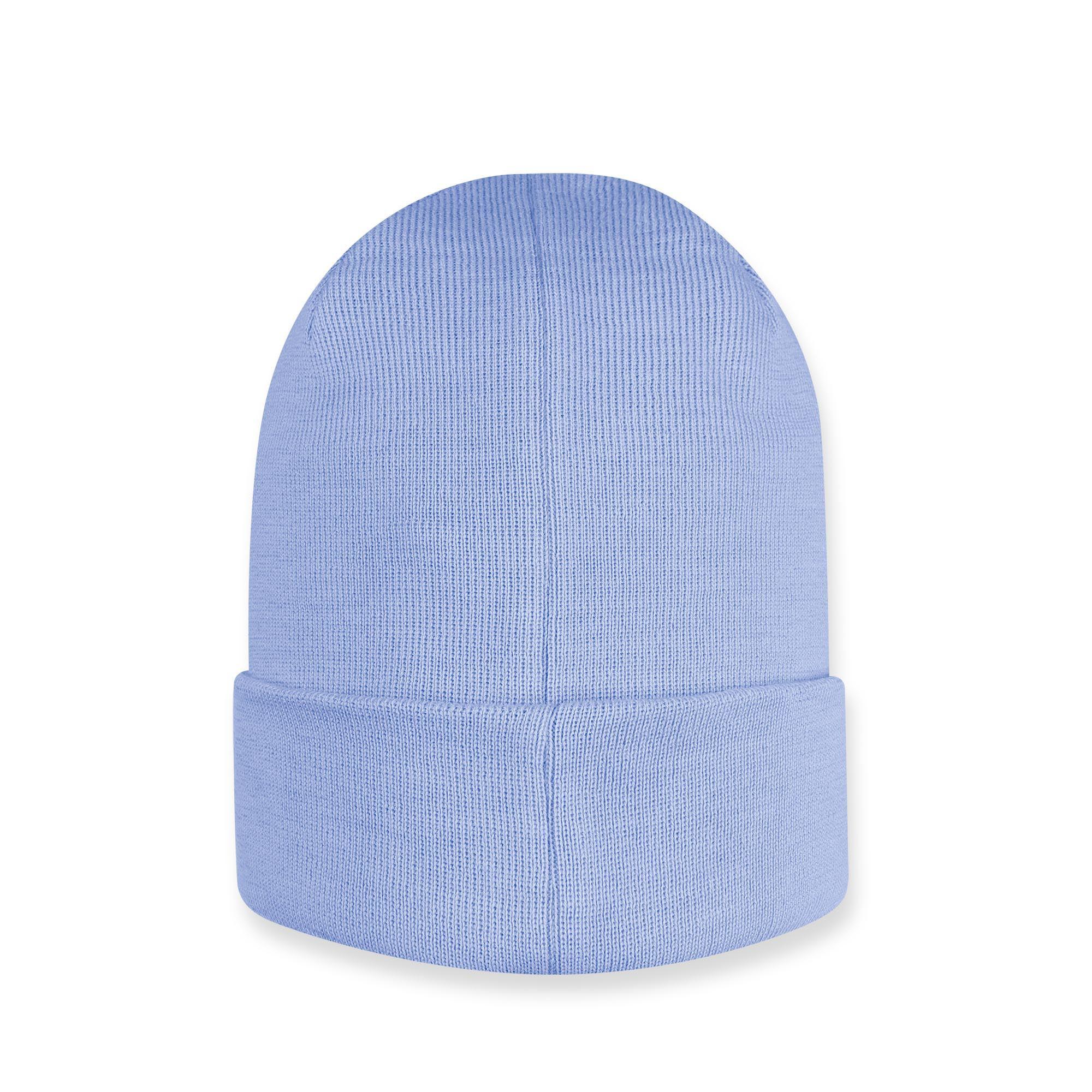 Sky blue fine knit merino wool cap kids