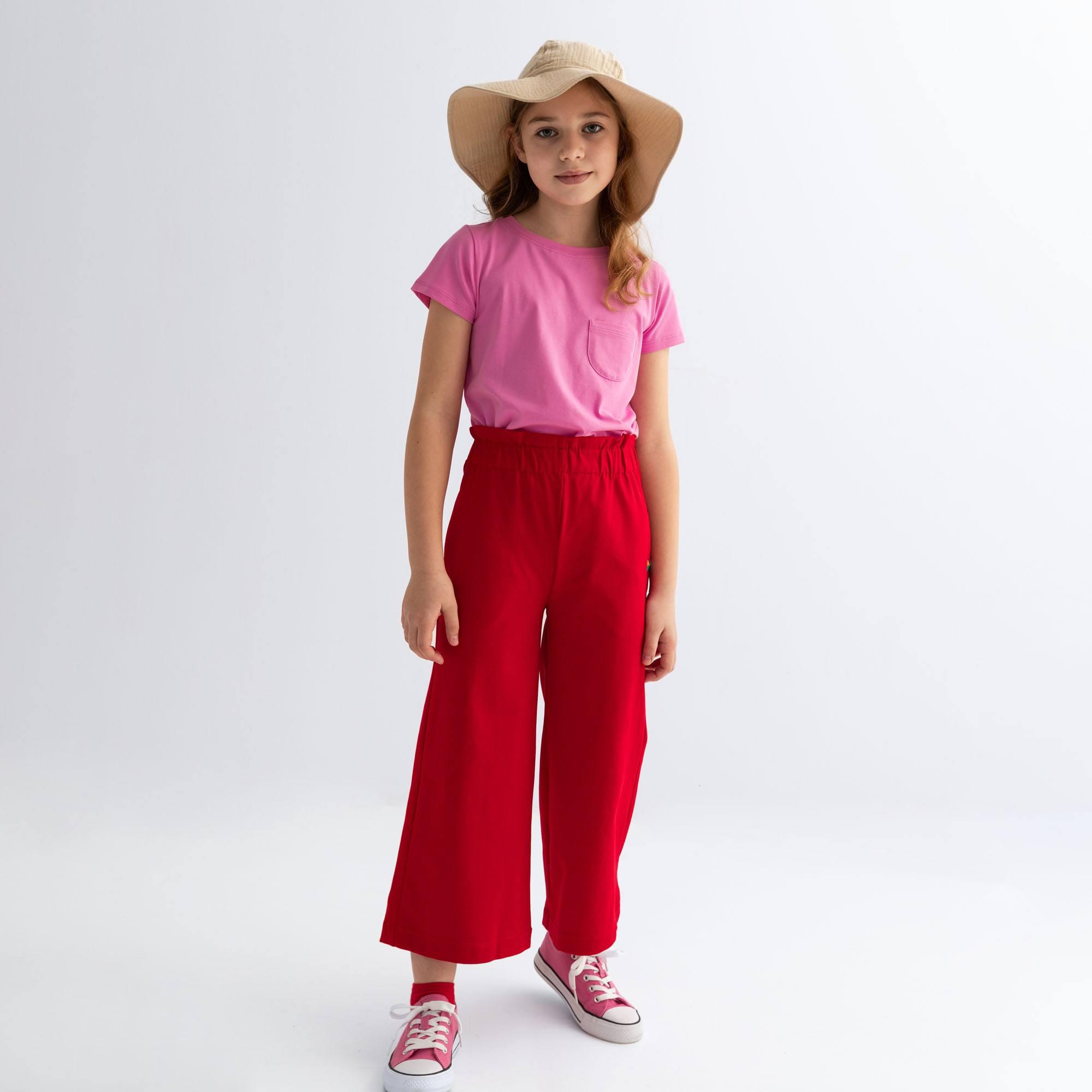 Red culotte trousers