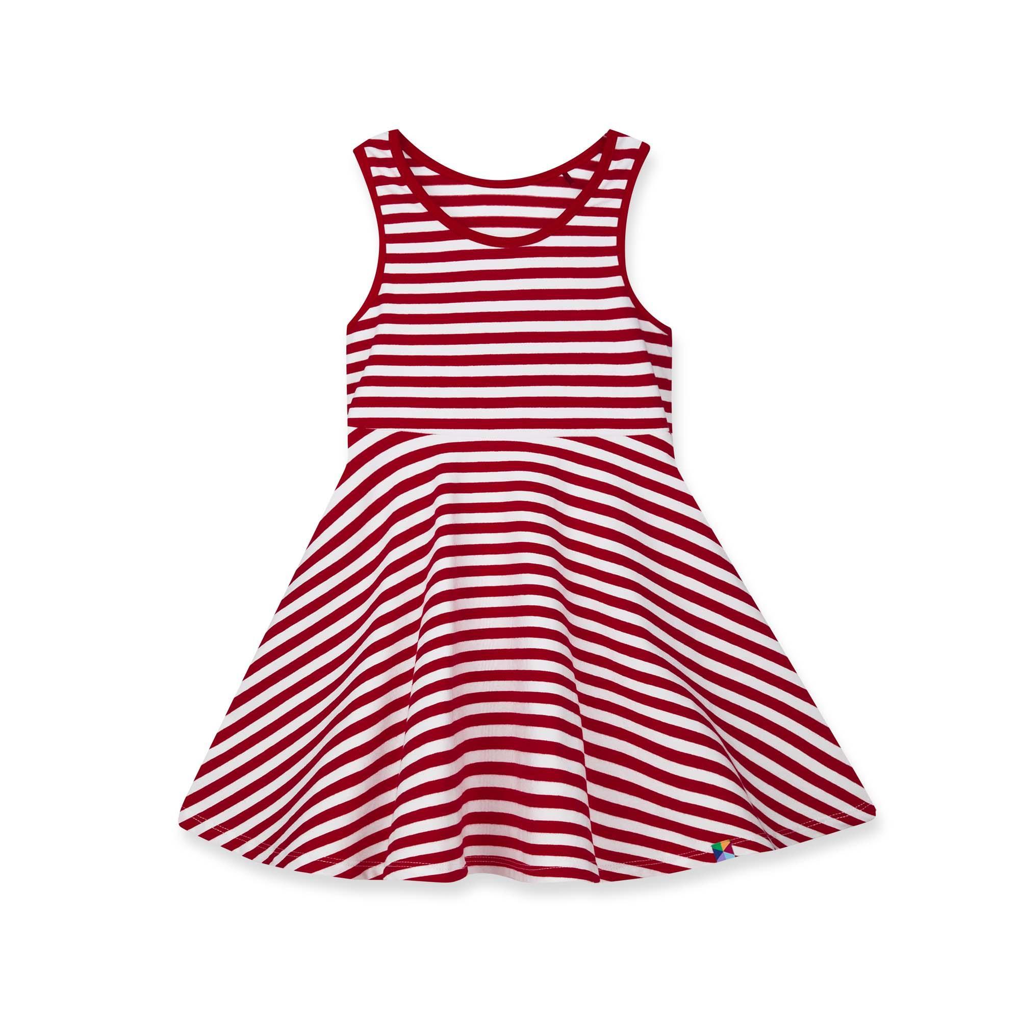 Red stripes striped sleeveless dress