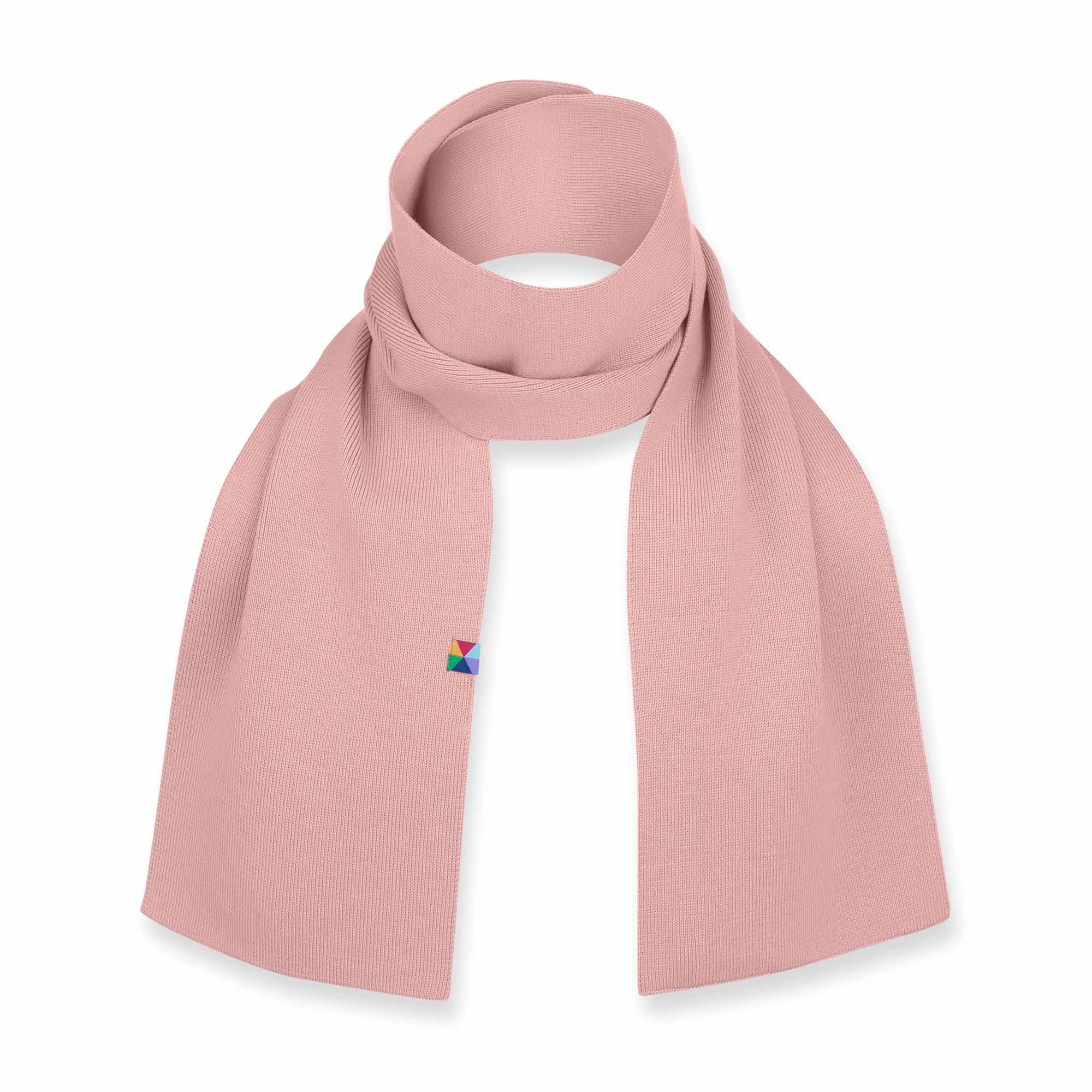 Pastel pink fine knit merino wool scarf kids