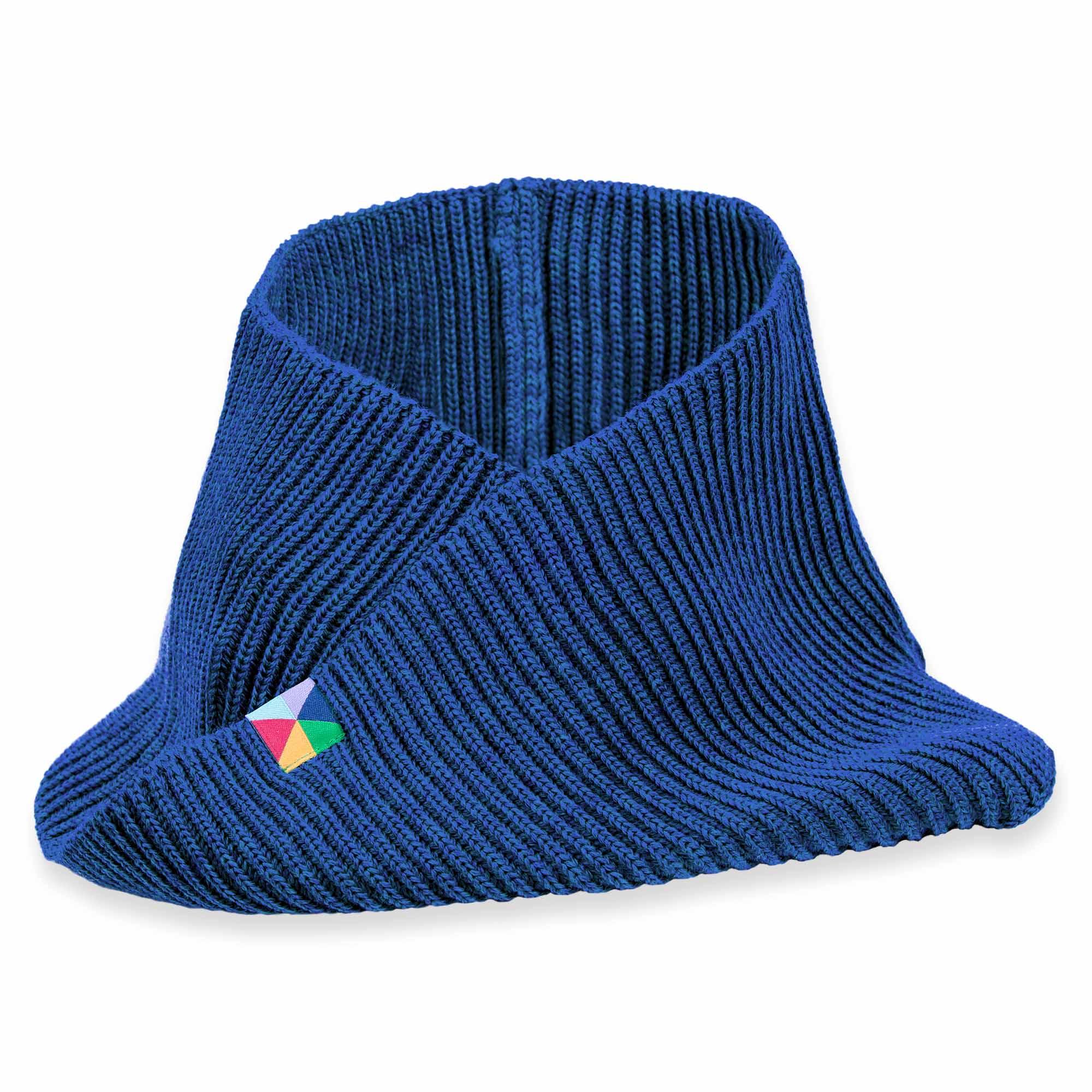 Blue merino wool neck warmer kids