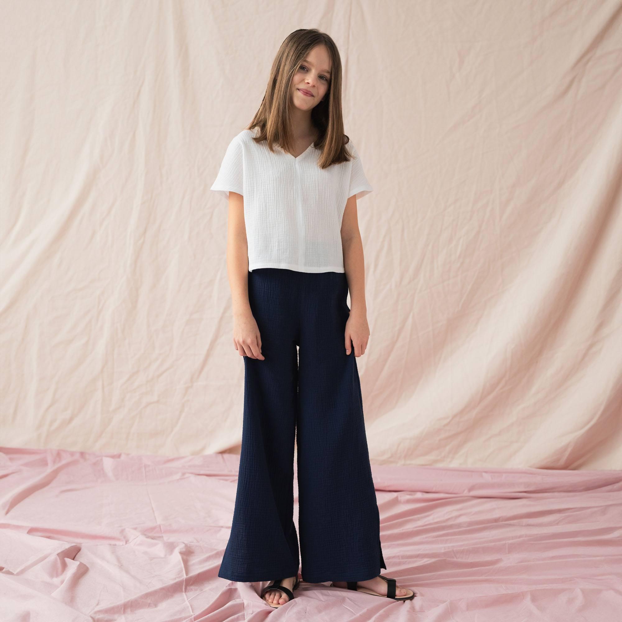 Navy blue muslin pants Junior