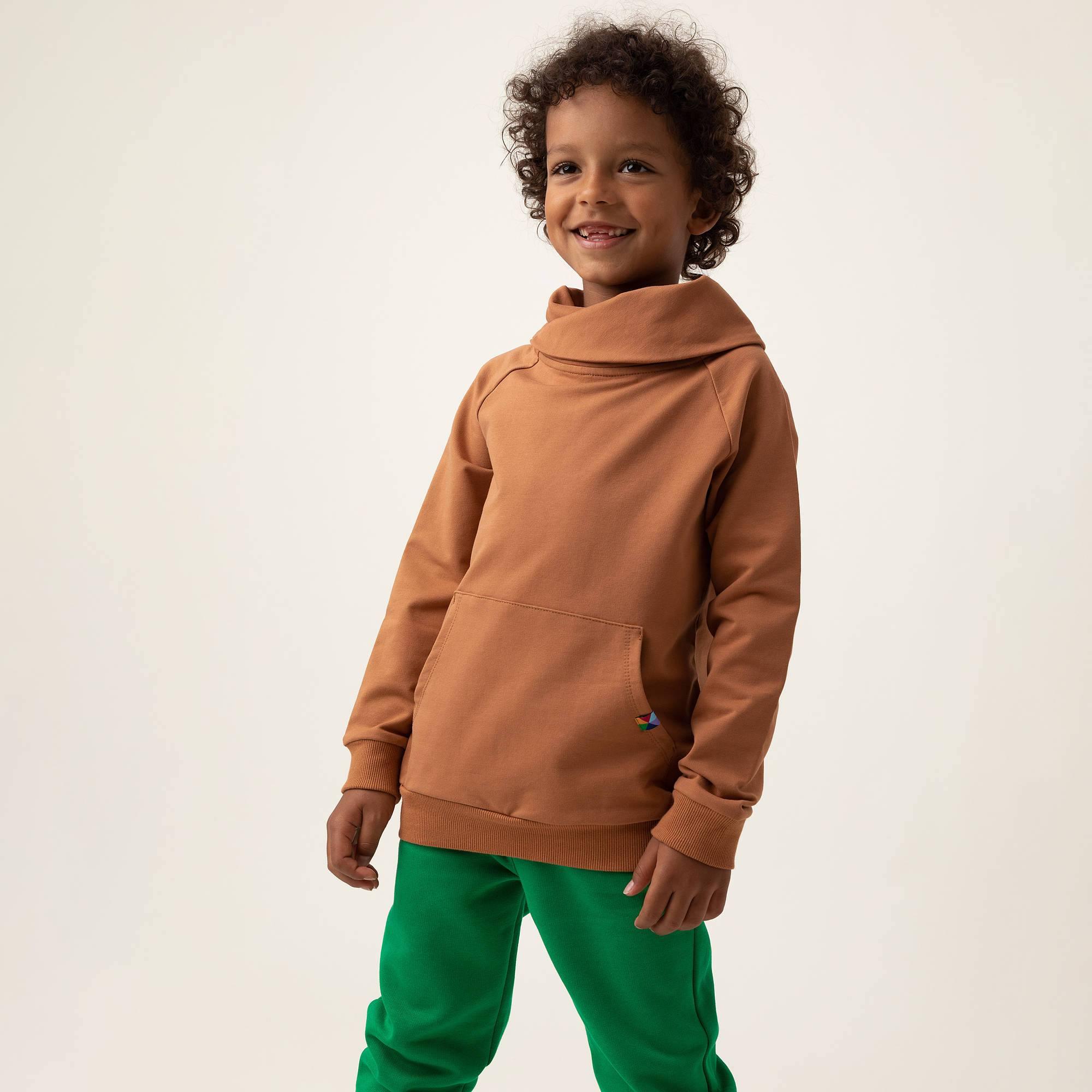 Caramel funnel neck pullover sweatshirt