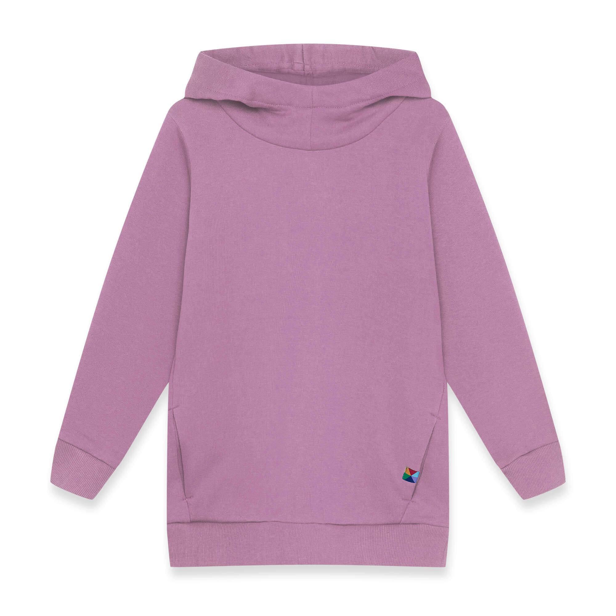 Light purple fleece-lined pullover hoodie