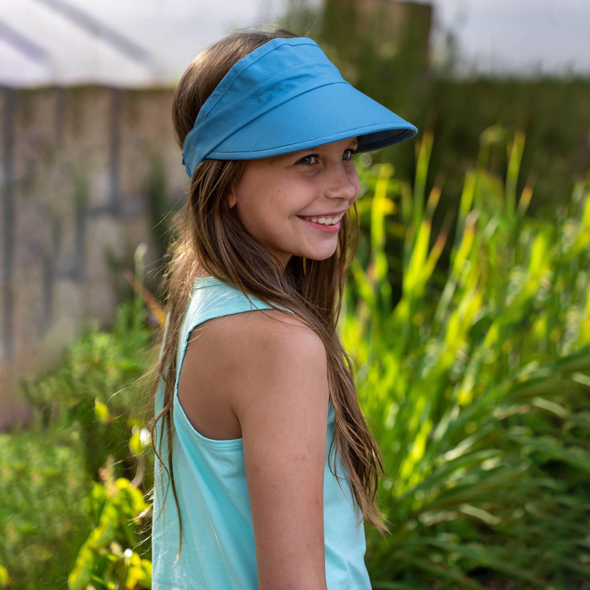 Sky blue visor cap