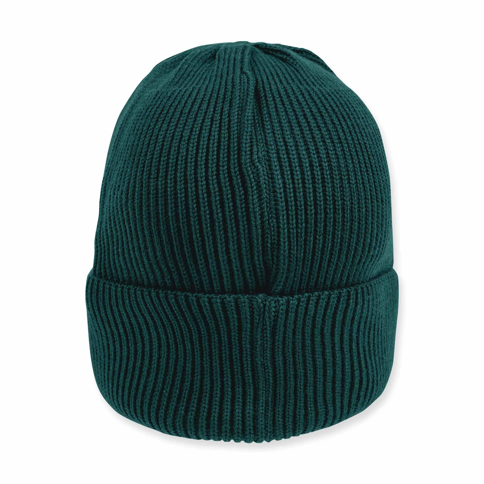 Bottle-green merino wool hat kids