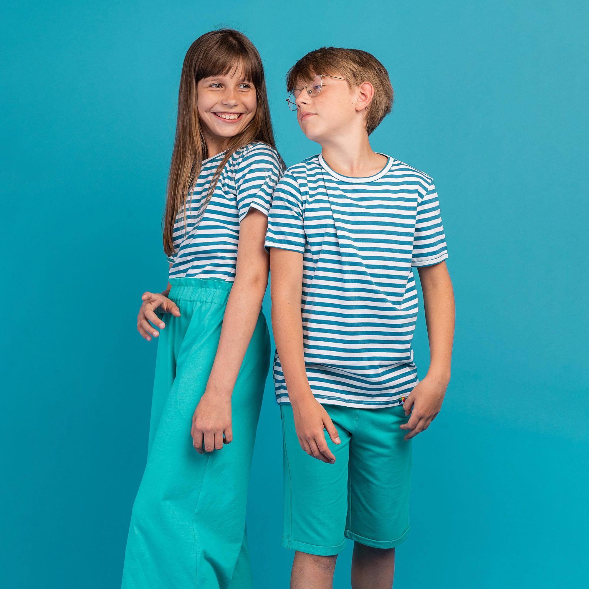 Turquoise stripes T-shirt Junior