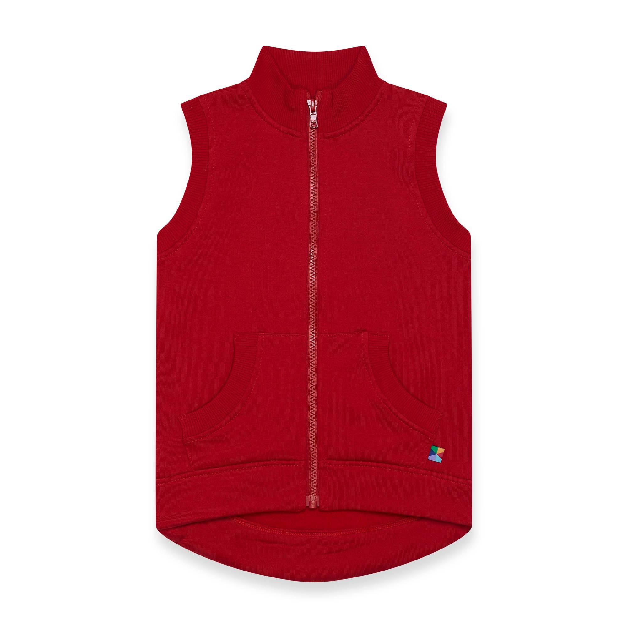 Red zip-up vest