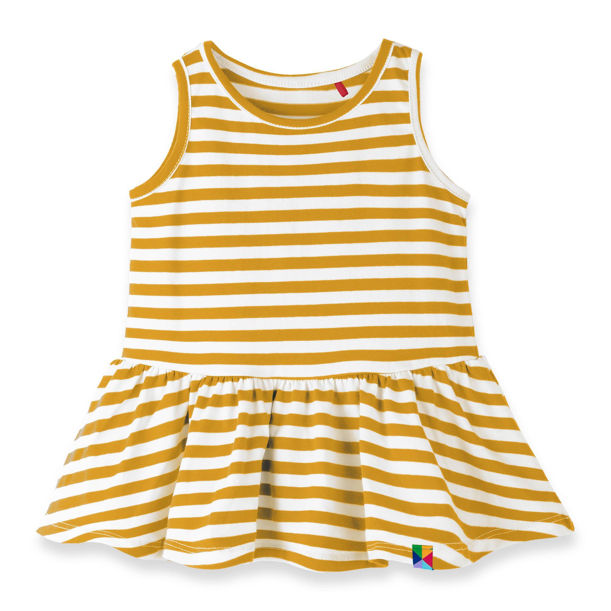 Mustard stripes sleeveless dress