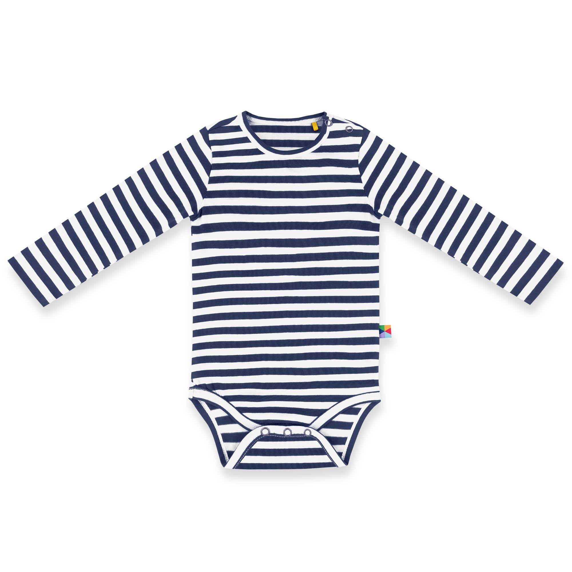 Navy blue stripes long sleeve bodysuit