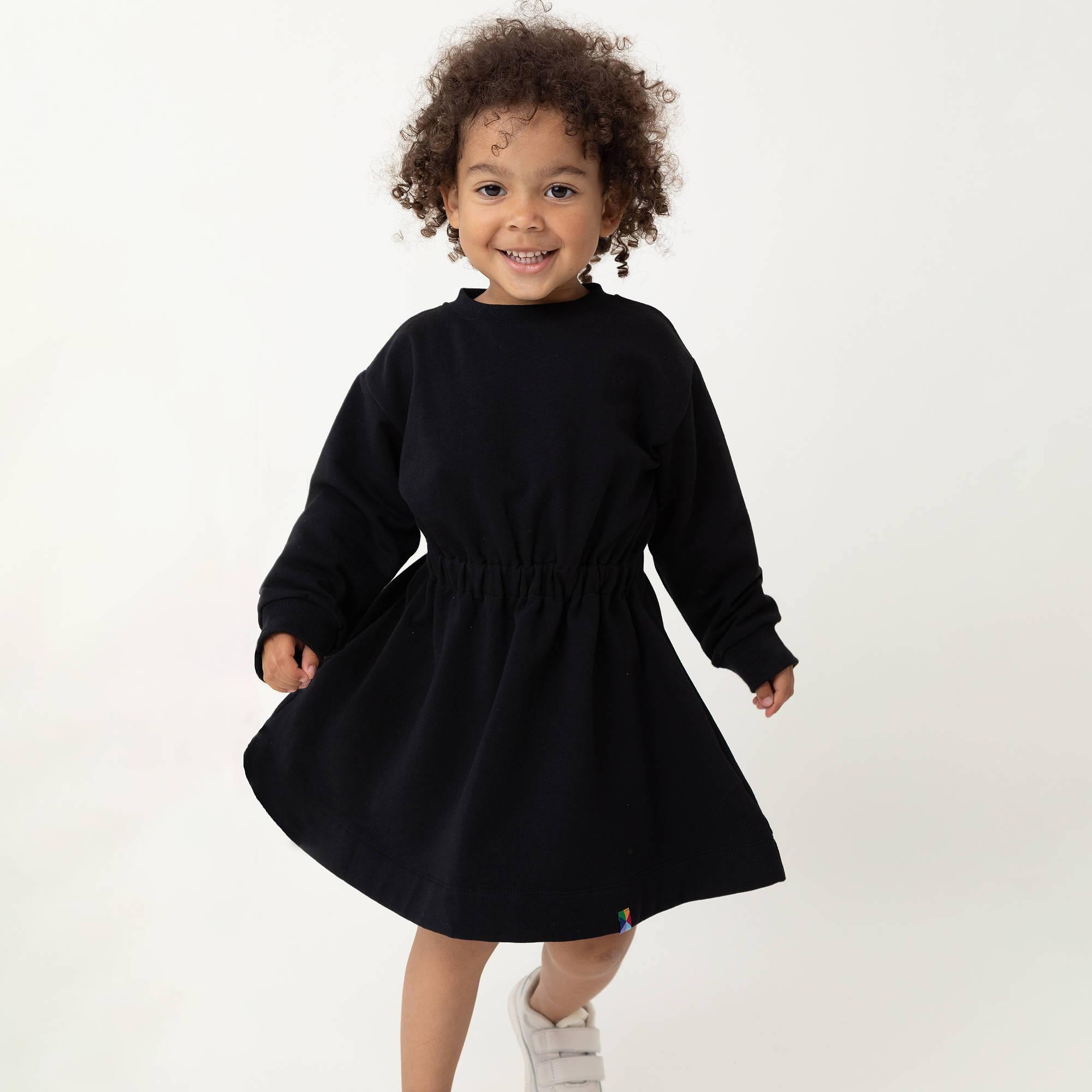 Black fleece longsleeve dress