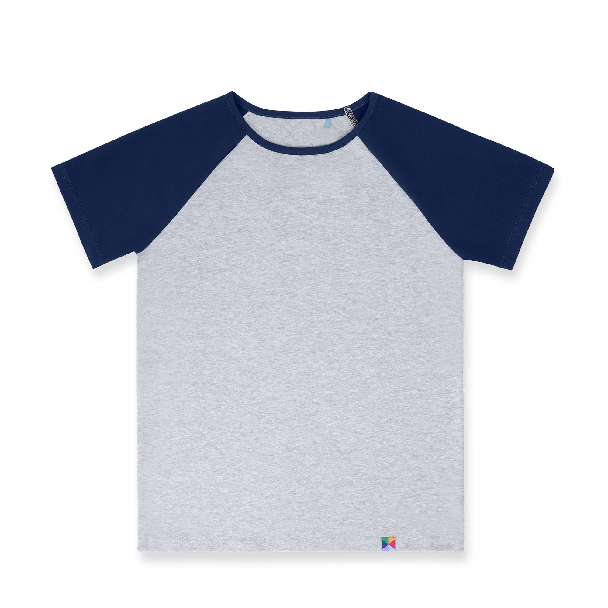 Grey - green short sleeve baseball shirt Junior