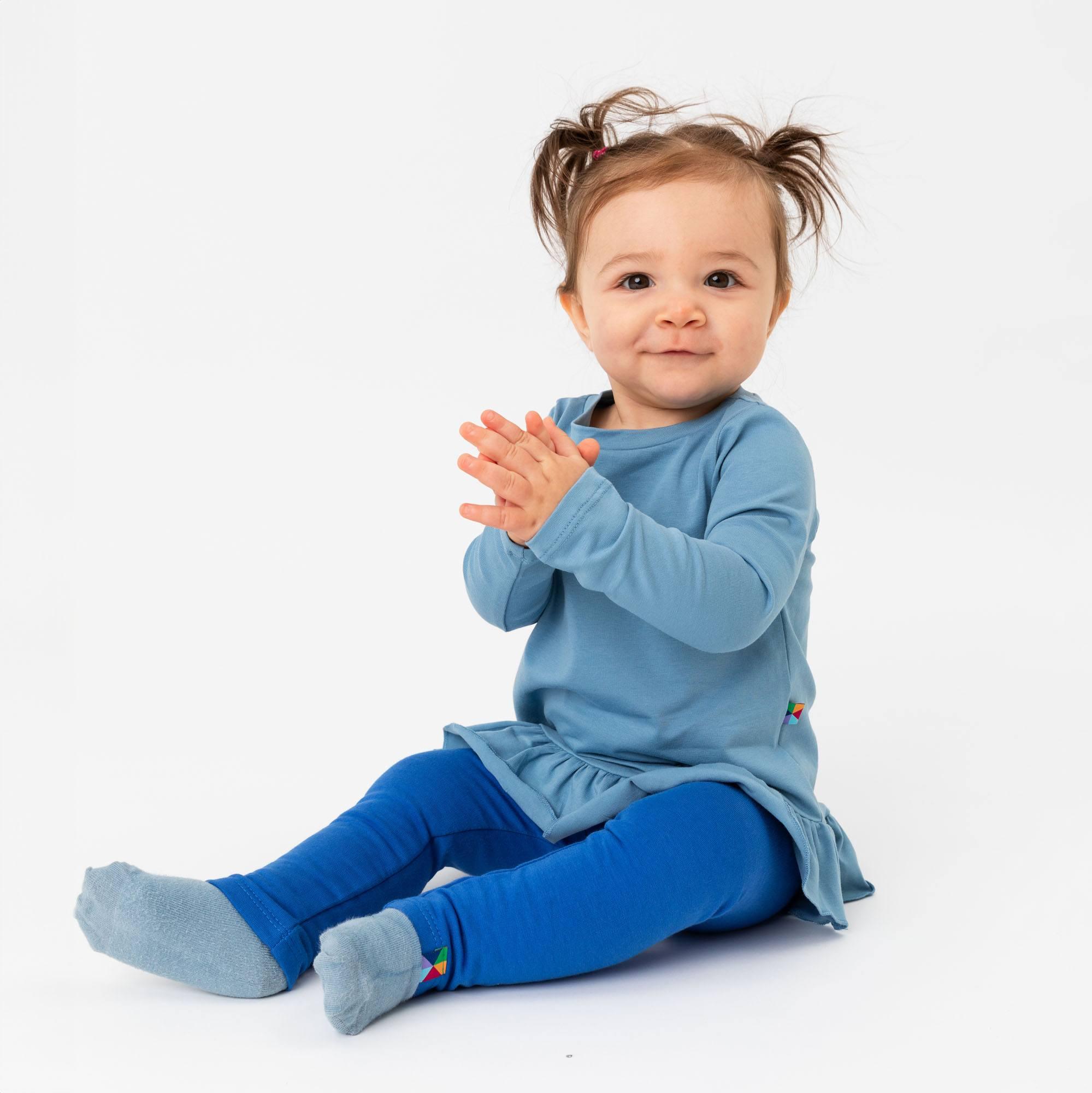 Blue fleece-lined leggings Baby