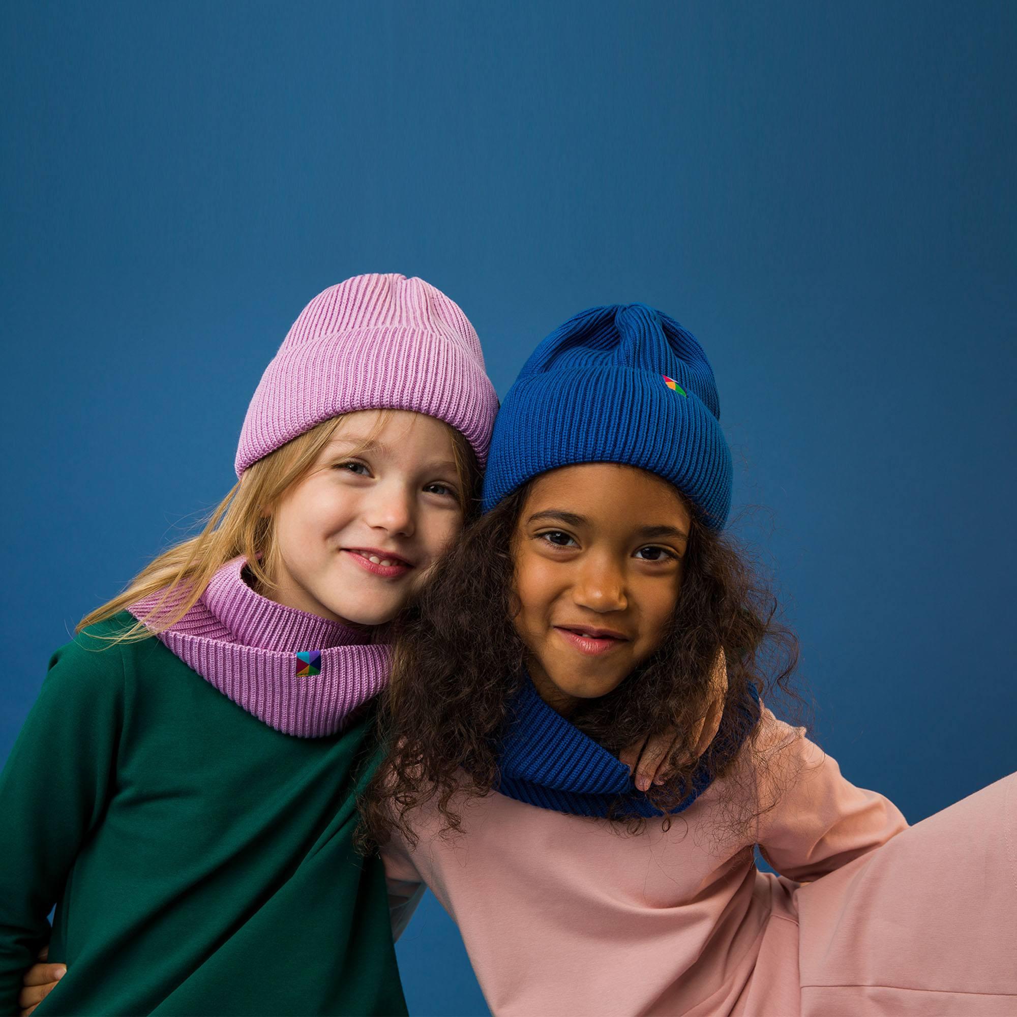 Light purple merino wool hat kids