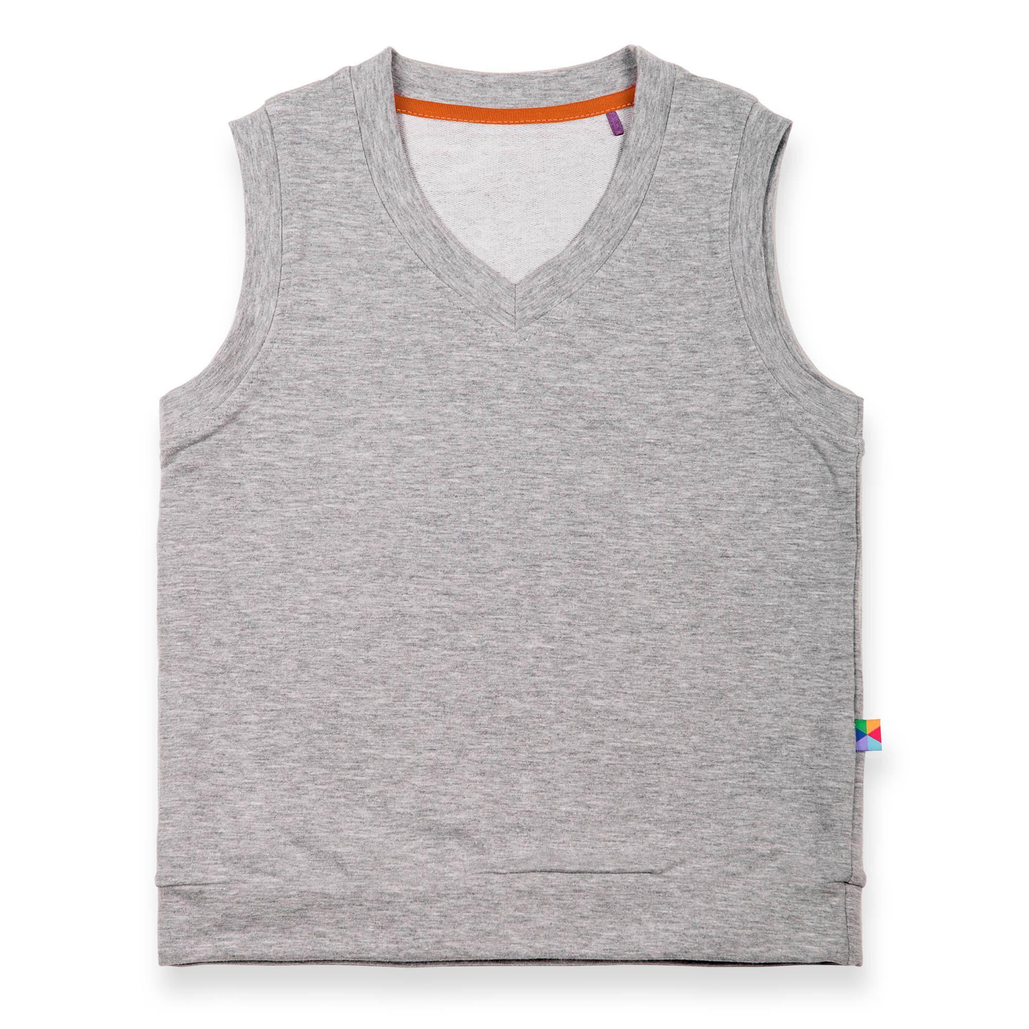 Grey melange sweatshirt vest