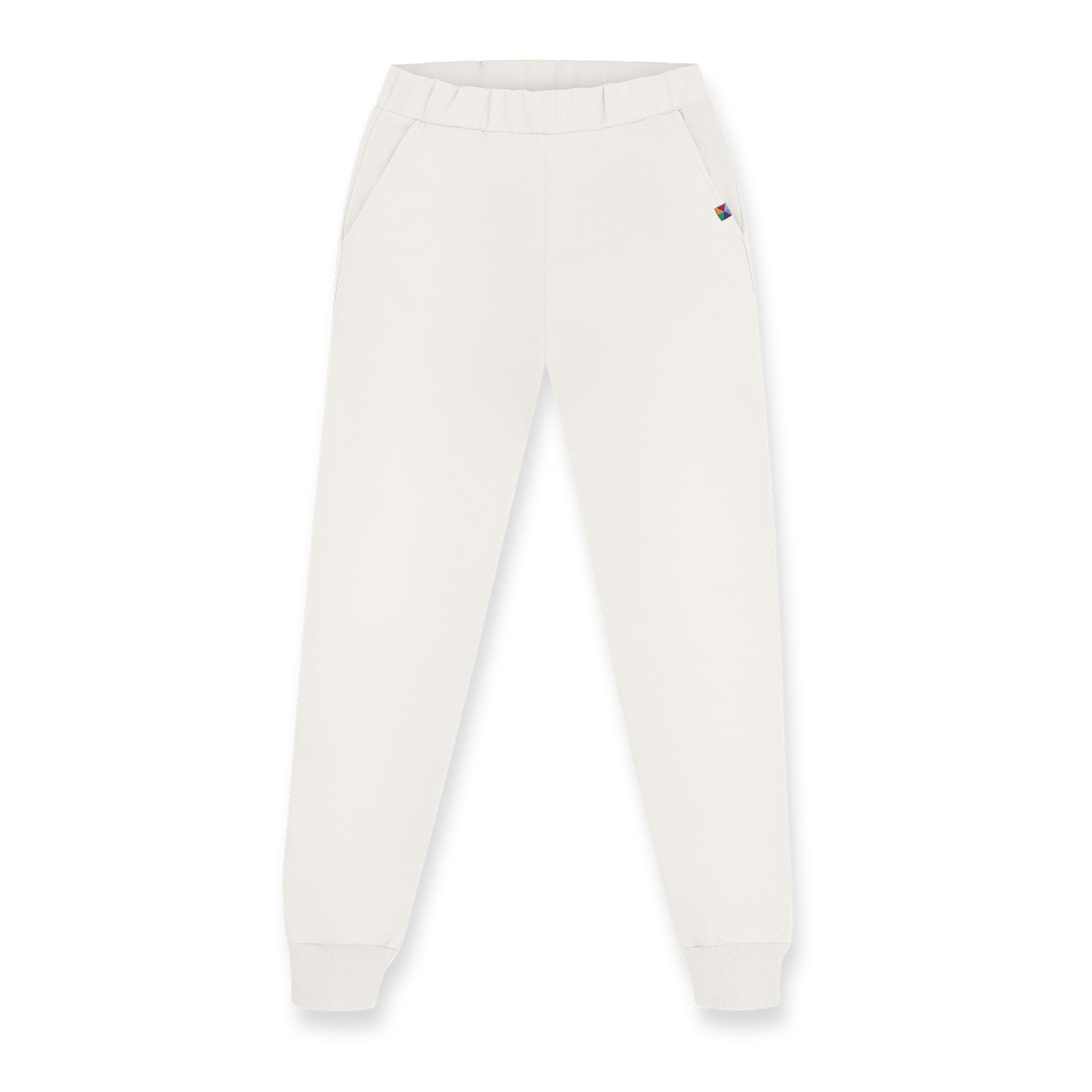 Cream white ribbed sweatpants Men