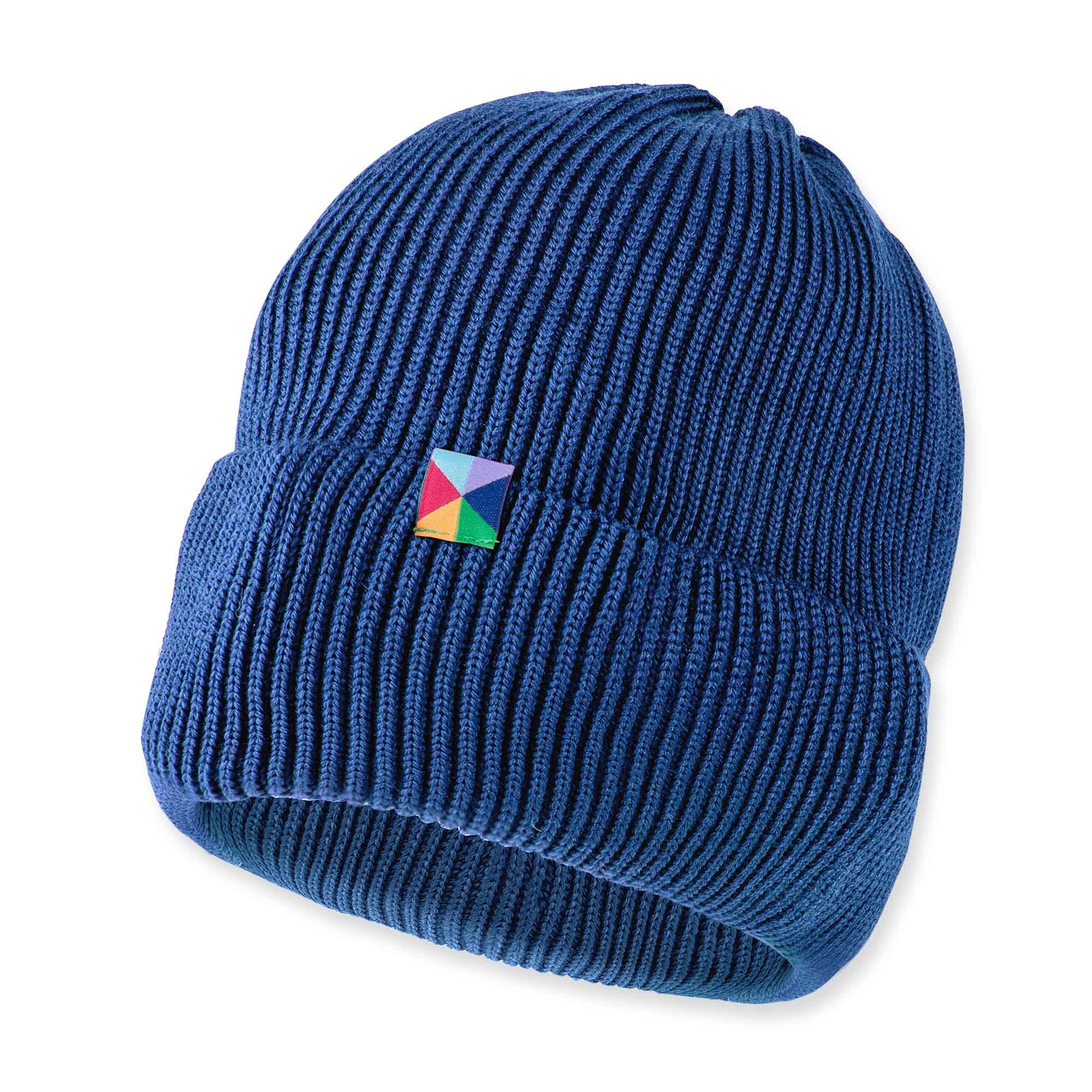 Blue merino wool hat kids