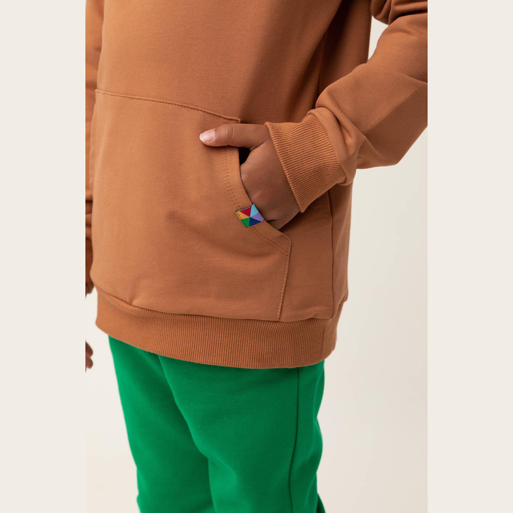 Caramel funnel neck pullover sweatshirt